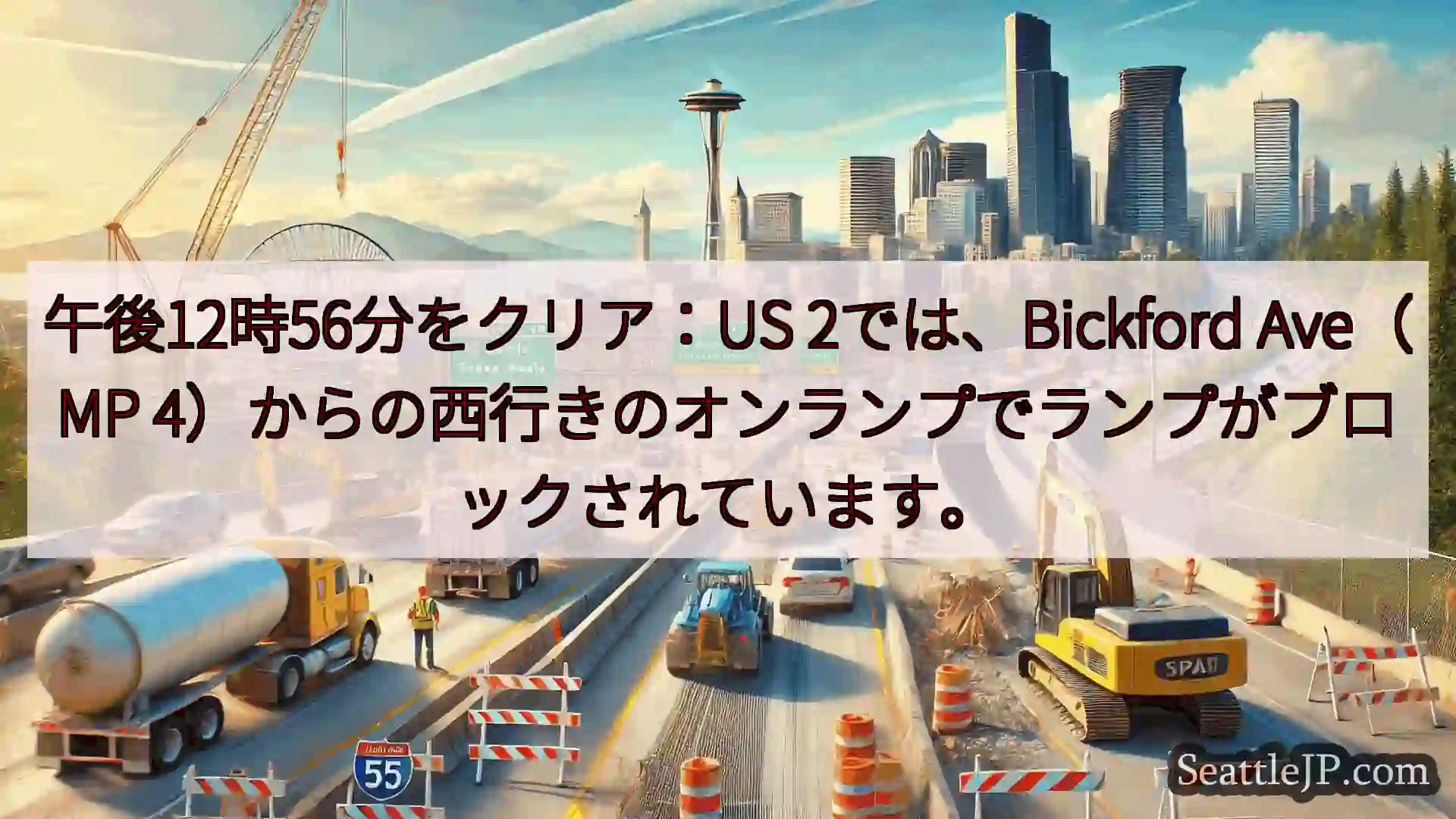 シアトル交通ニュース 午後12時56分をクリア：US 2では、Bickford