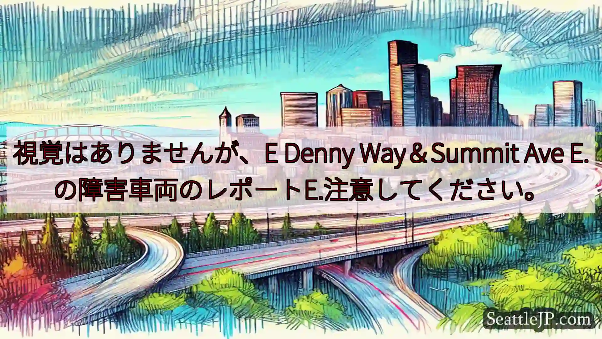シアトル交通ニュース 視覚はありませんが、E Denny Way＆Summit Ave