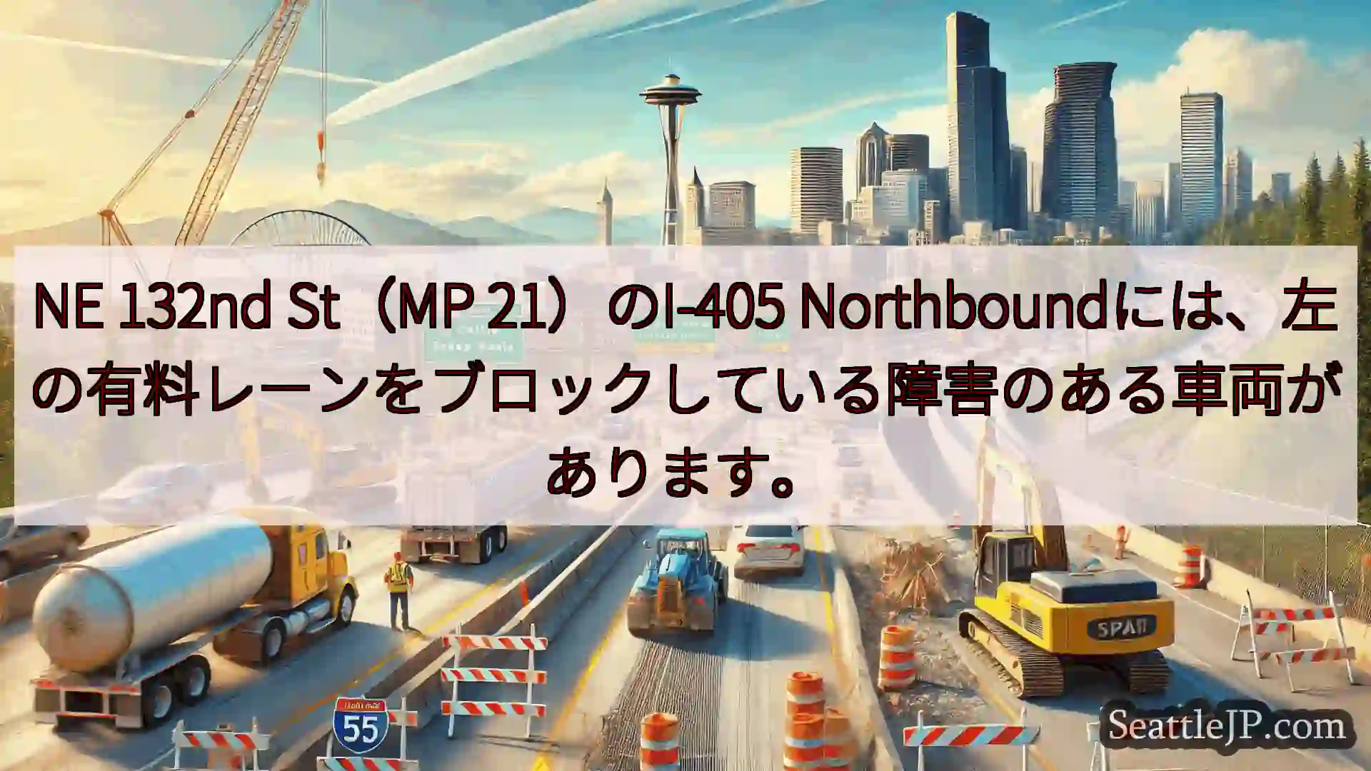 シアトル交通ニュース NE 132nd St（MP 21）のI-405