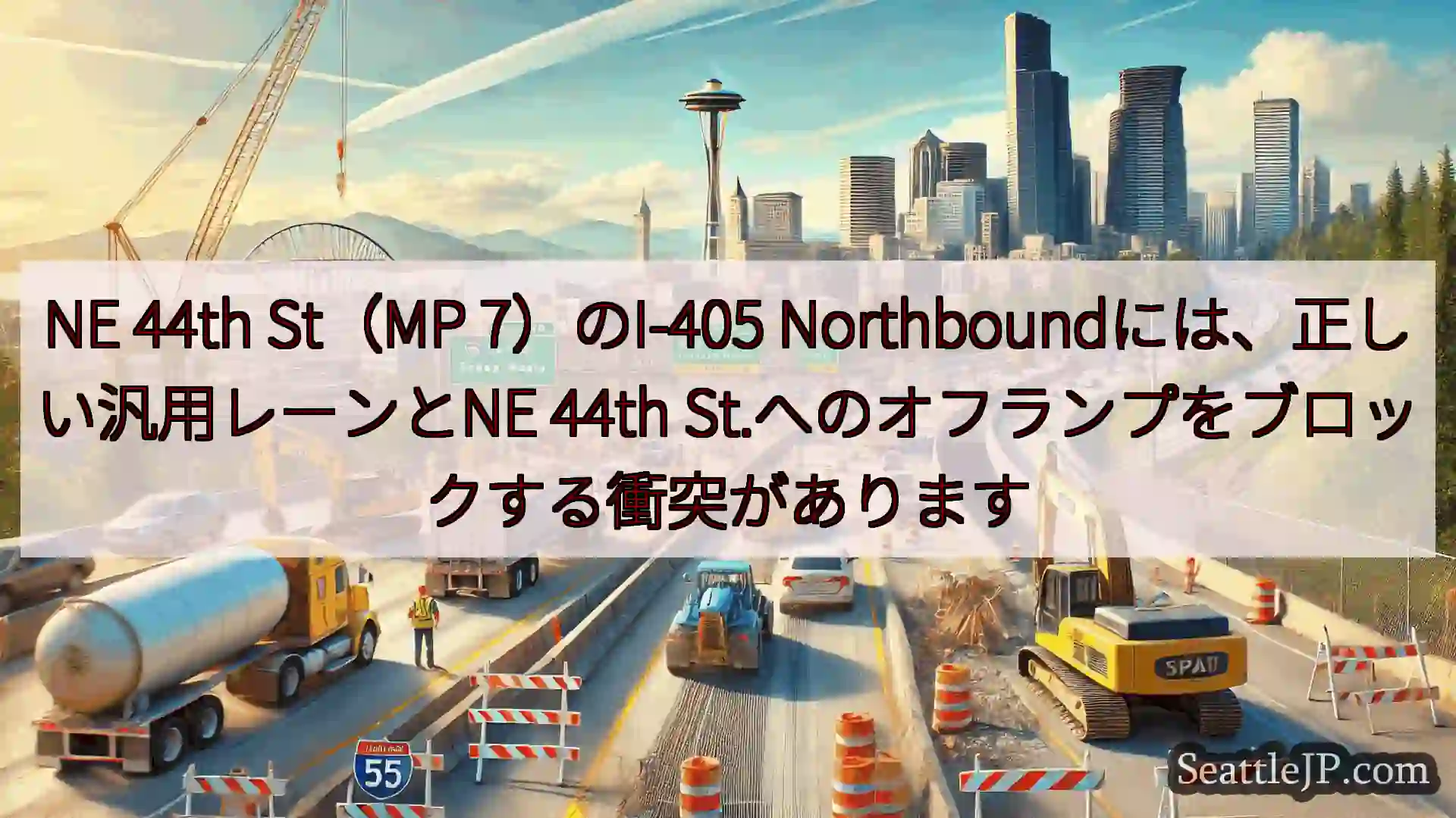 シアトル交通ニュース NE 44th St（MP 7）のI-405