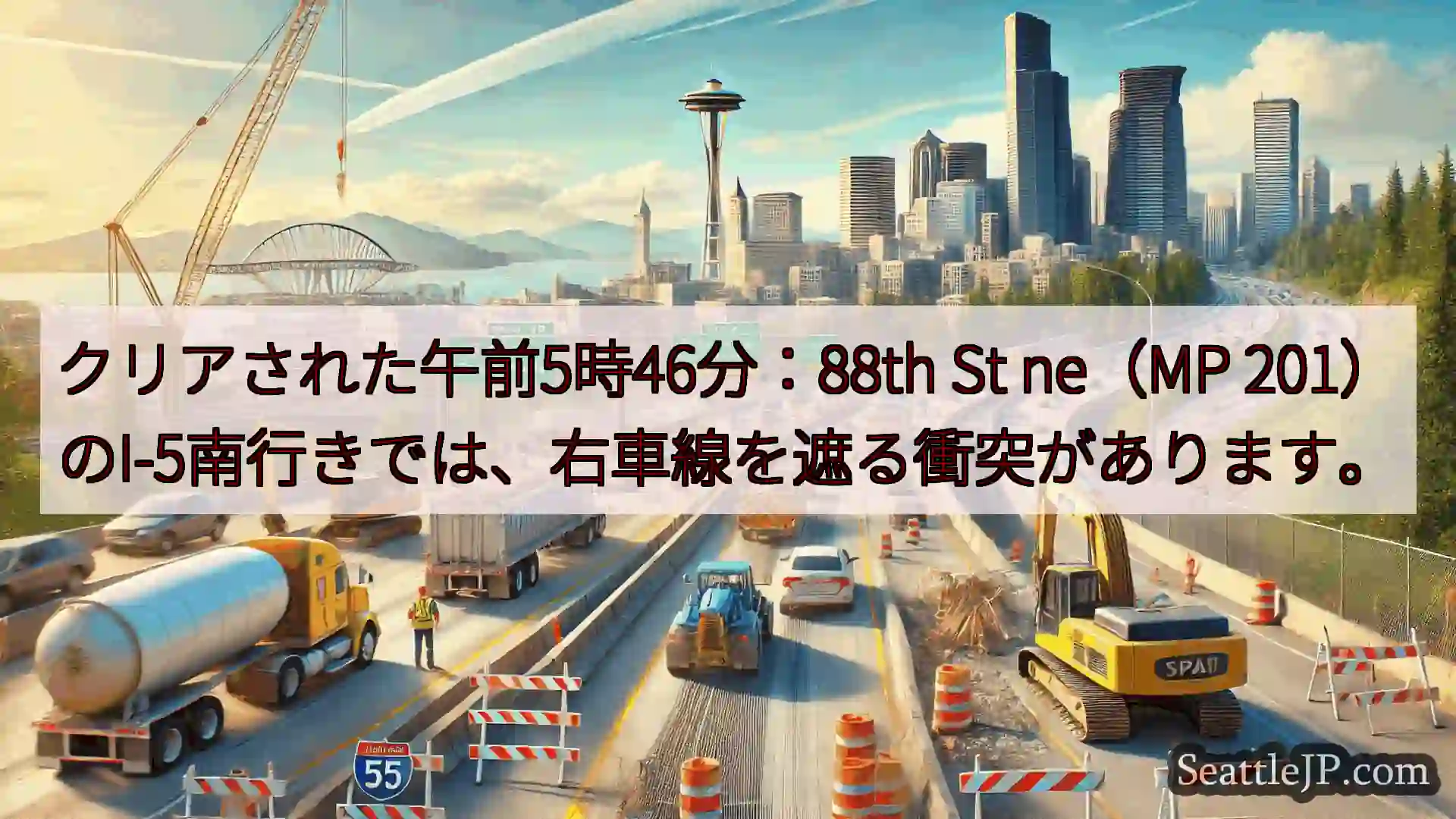 シアトル交通ニュース クリアされた午前5時46分：88th St ne（MP