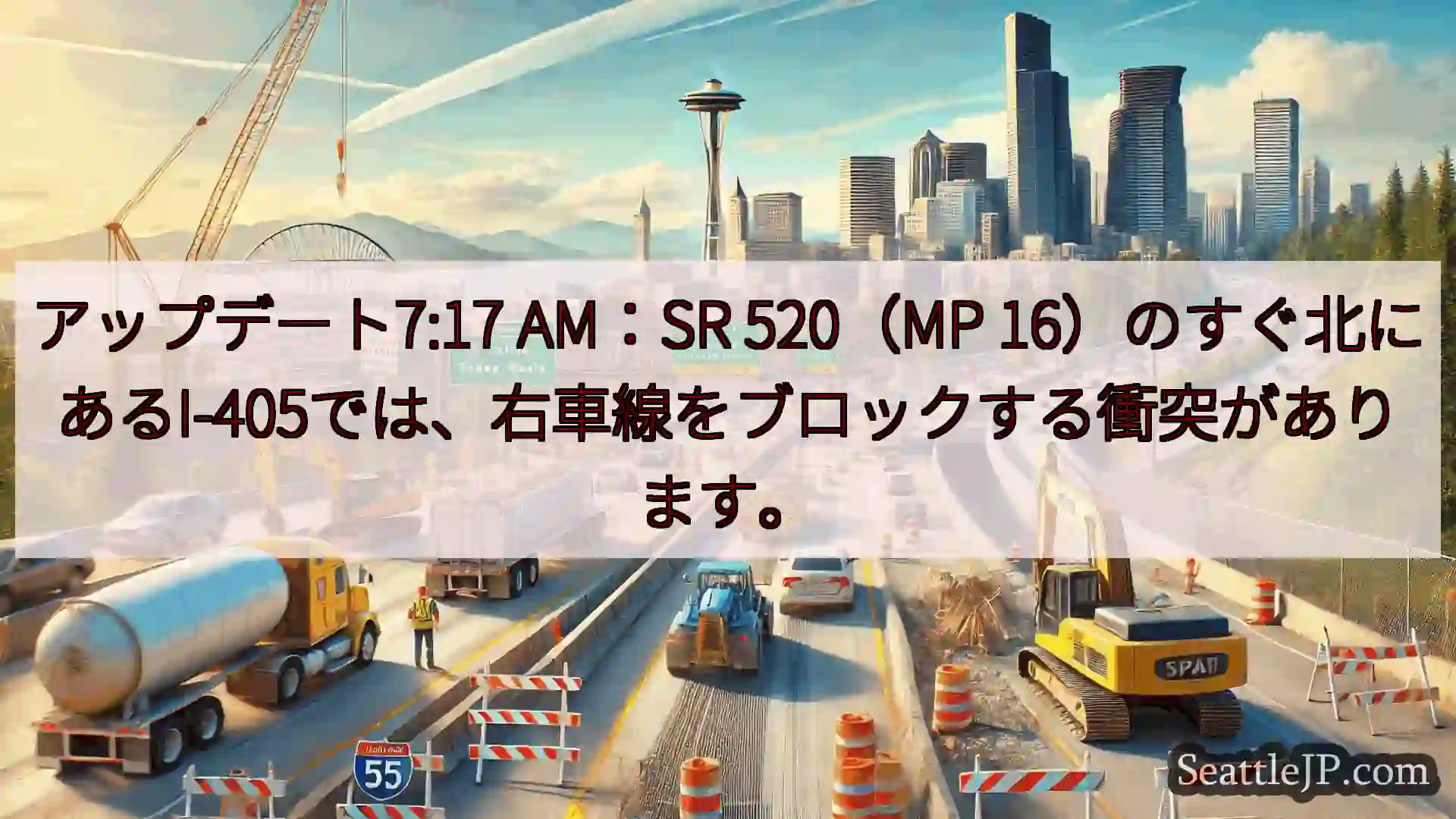 シアトル交通ニュース アップデート7:17 AM：SR 520（MP