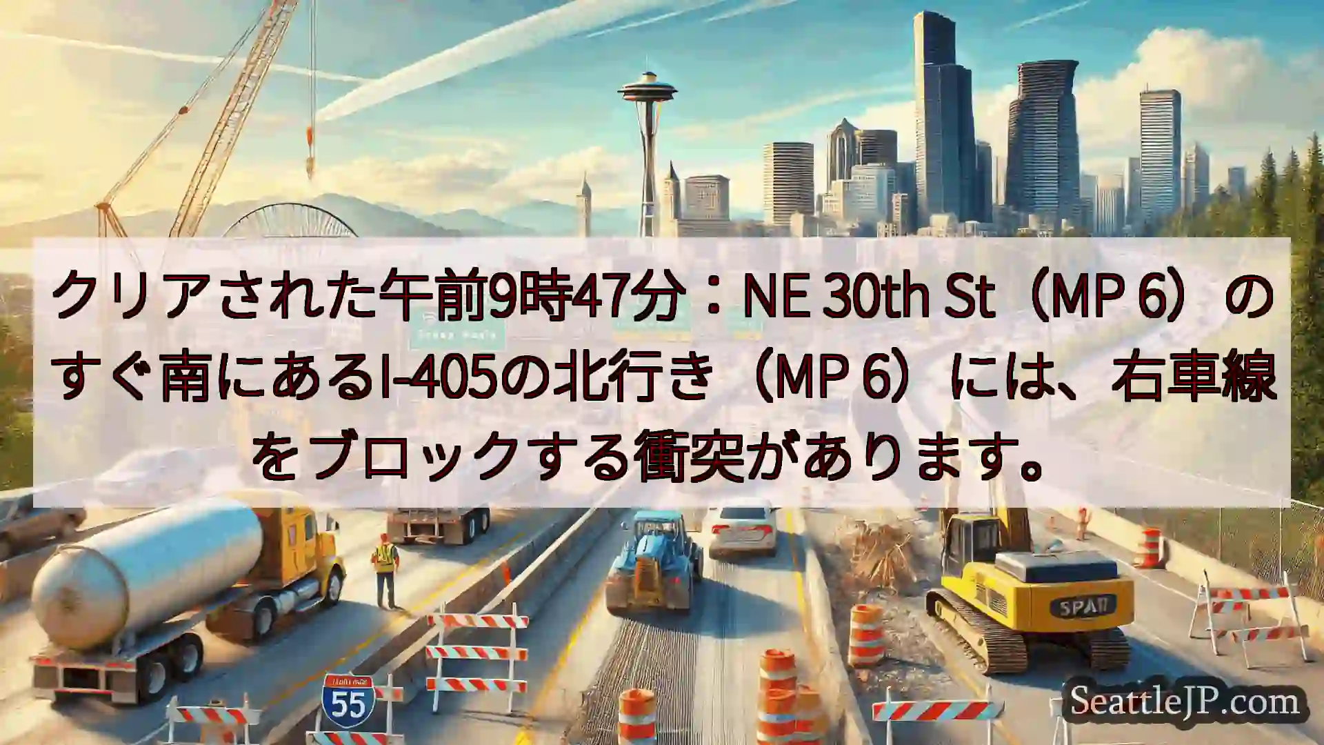 シアトル交通ニュース クリアされた午前9時47分：NE 30th St（MP