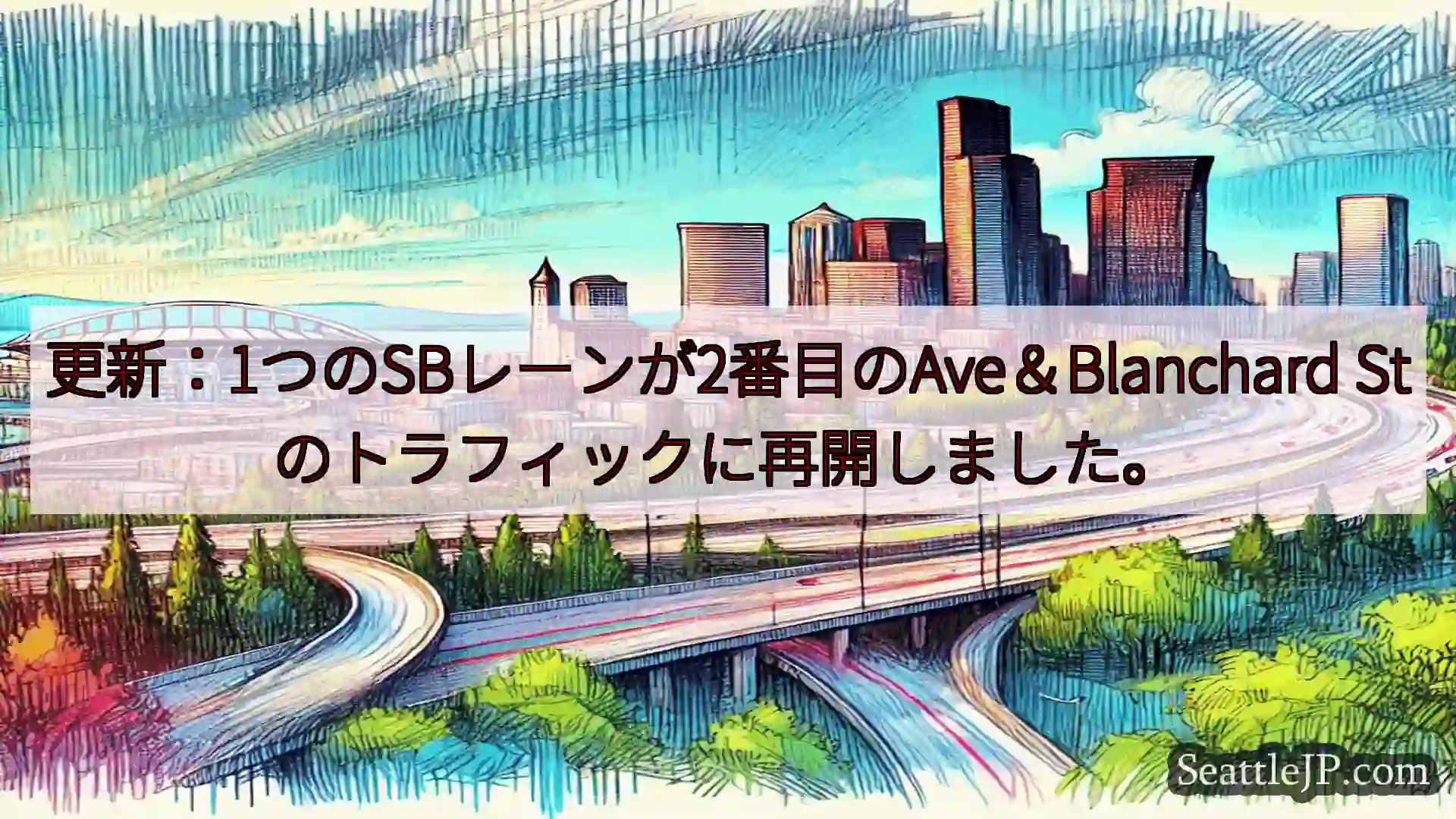 シアトル交通ニュース 更新：1つのSBレーンが2番目のAve＆Blanchard