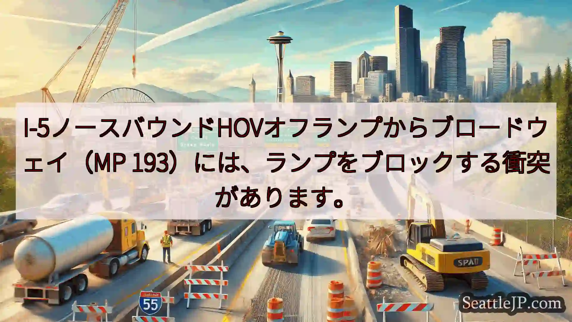 シアトル交通ニュース I-5ノースバウンドHOVオフランプからブロードウェイ（MP