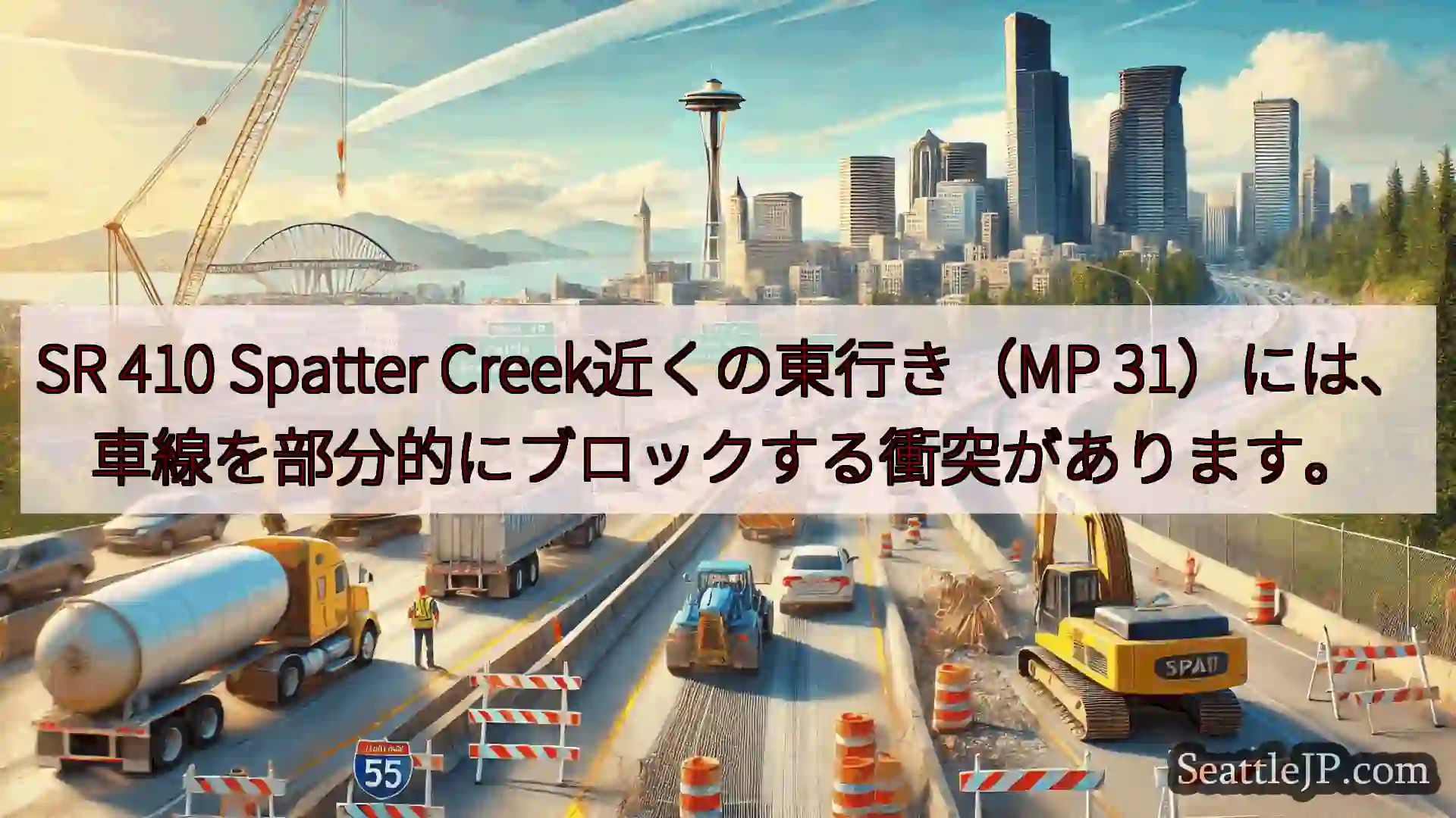 シアトル交通ニュース SR 410 Spatter Creek近くの東行き（MP