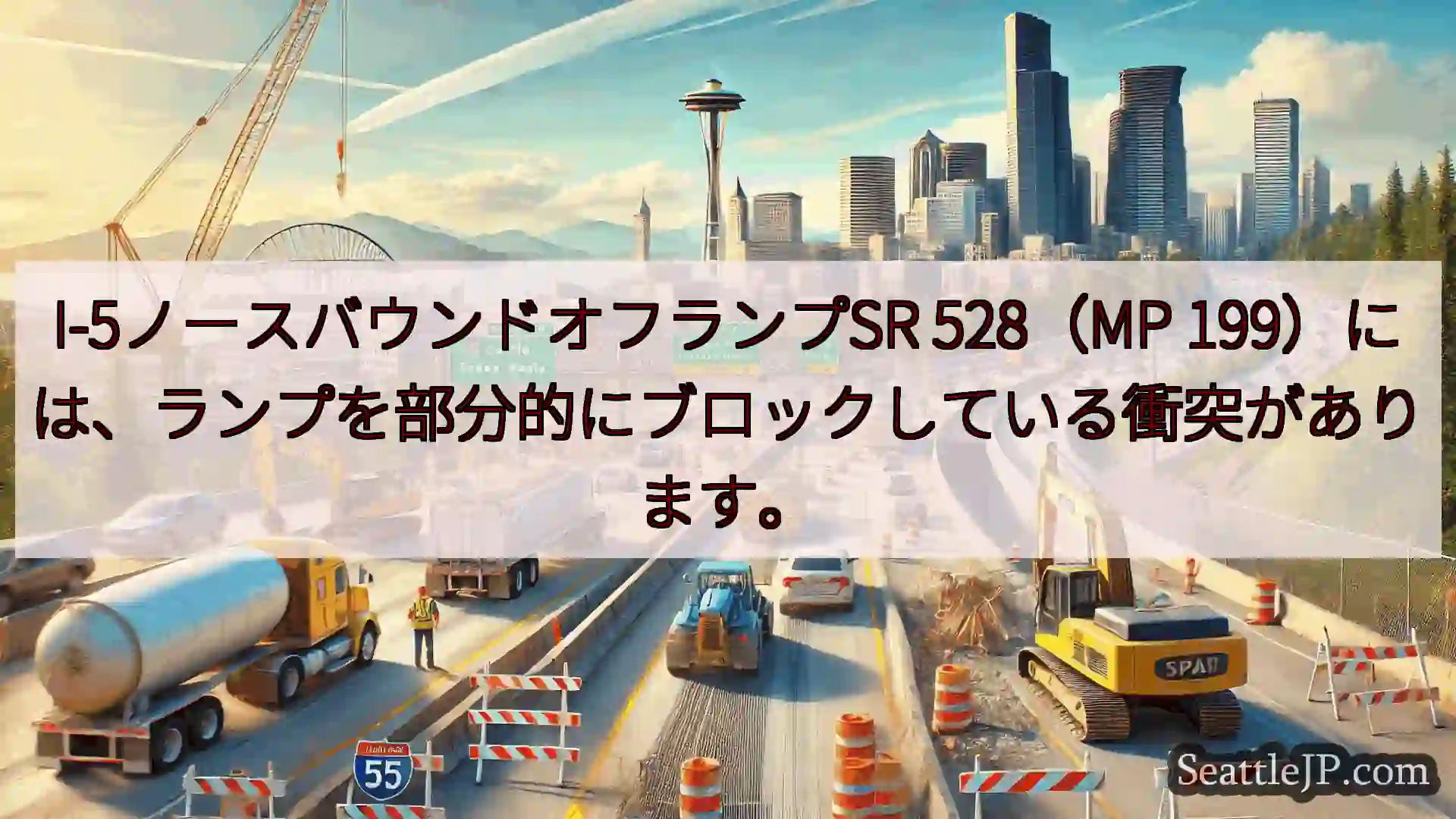 シアトル交通ニュース I-5ノースバウンドオフランプSR 528（MP
