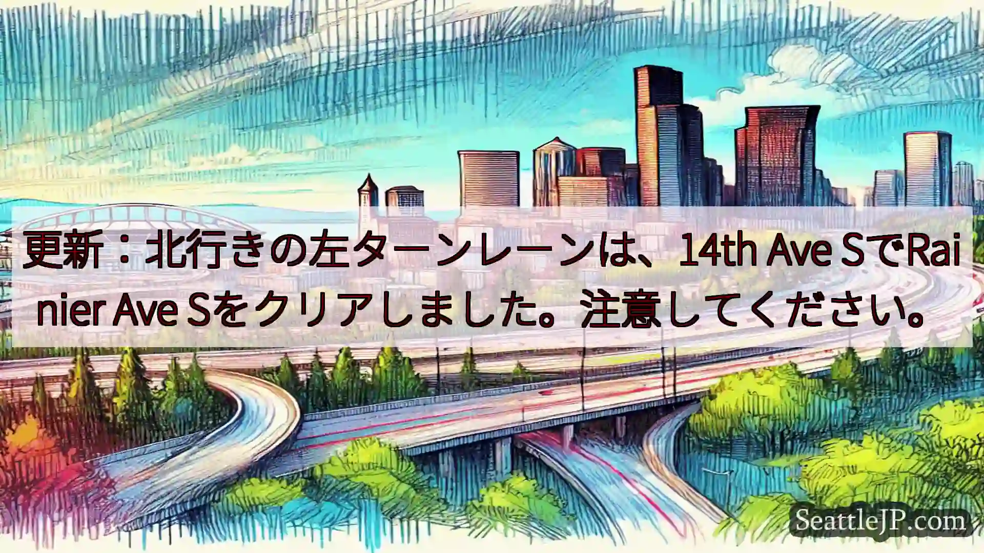 シアトル交通ニュース 更新：北行きの左ターンレーンは、14th Ave SでRainier