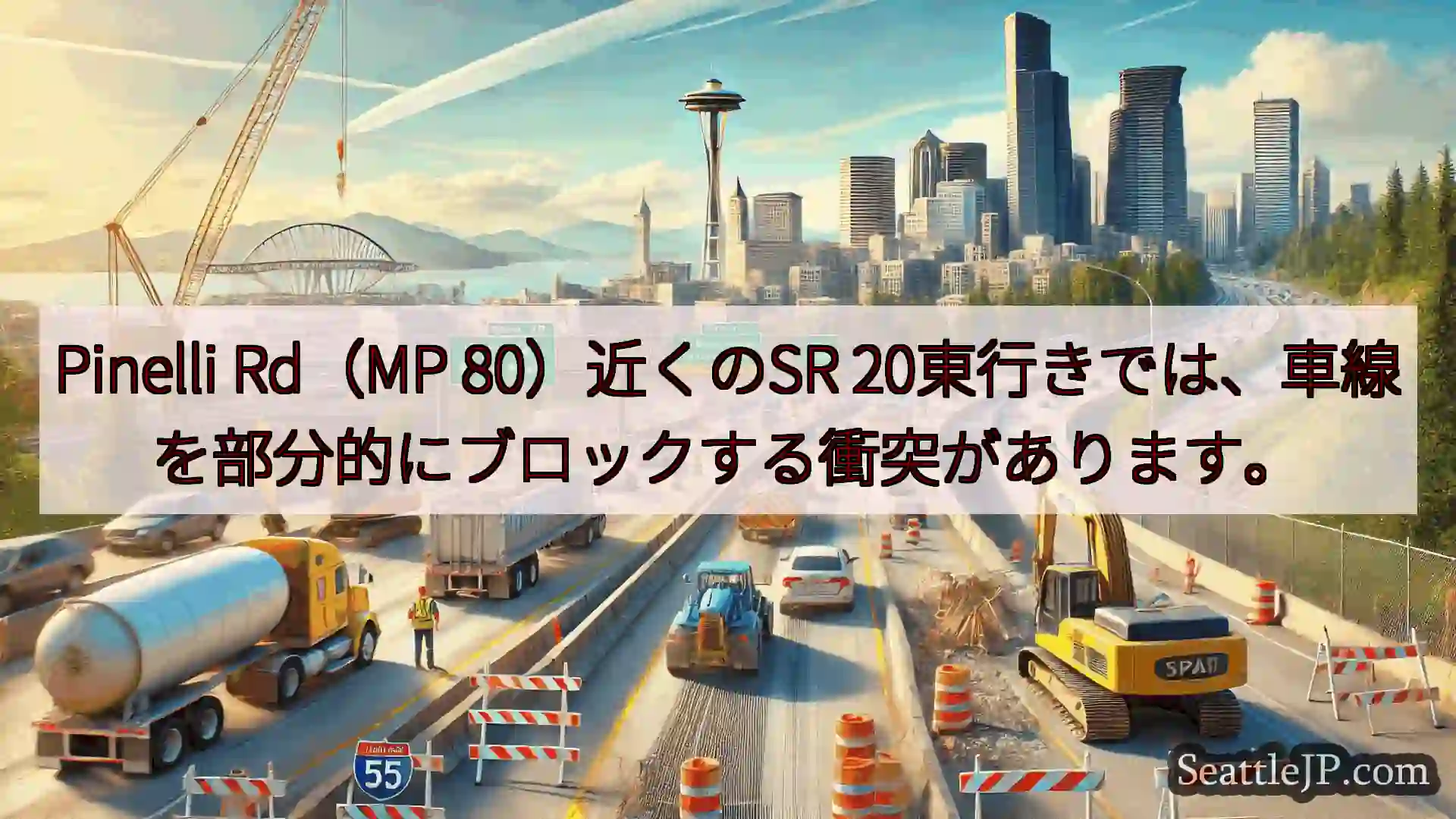 シアトル交通ニュース Pinelli Rd（MP 80）近くのSR
