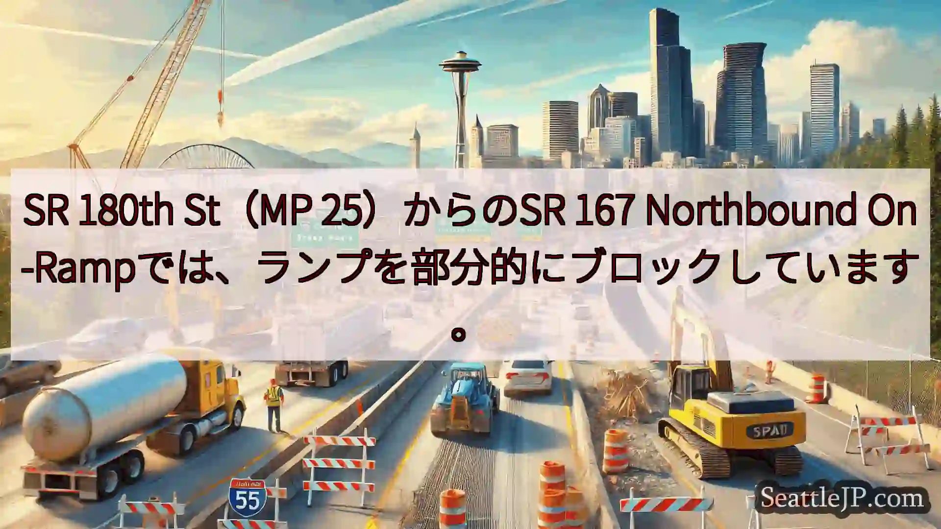 シアトル交通ニュース SR 180th St（MP 25）からのSR 167