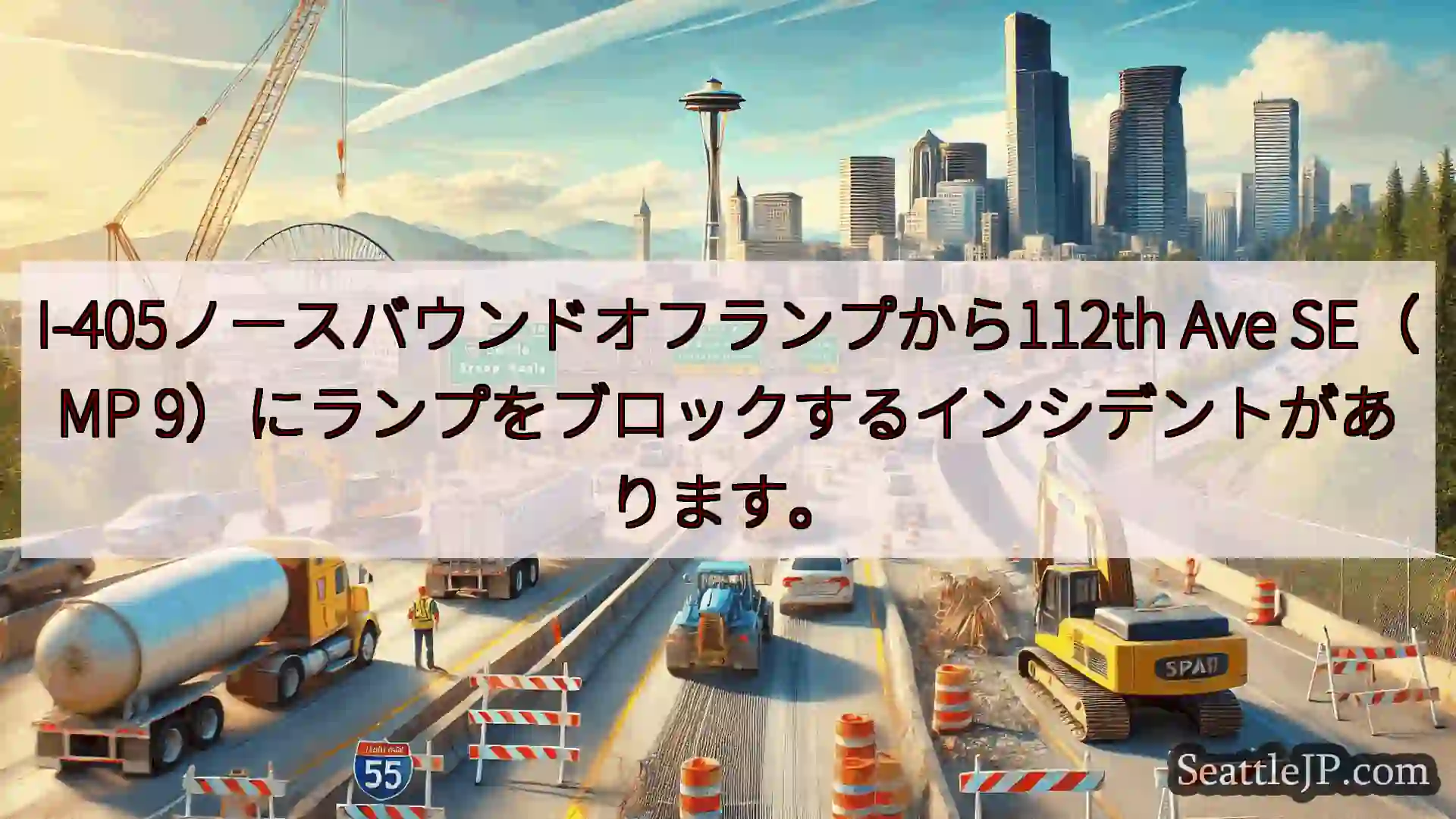 シアトル交通ニュース I-405ノースバウンドオフランプから112th Ave SE（MP