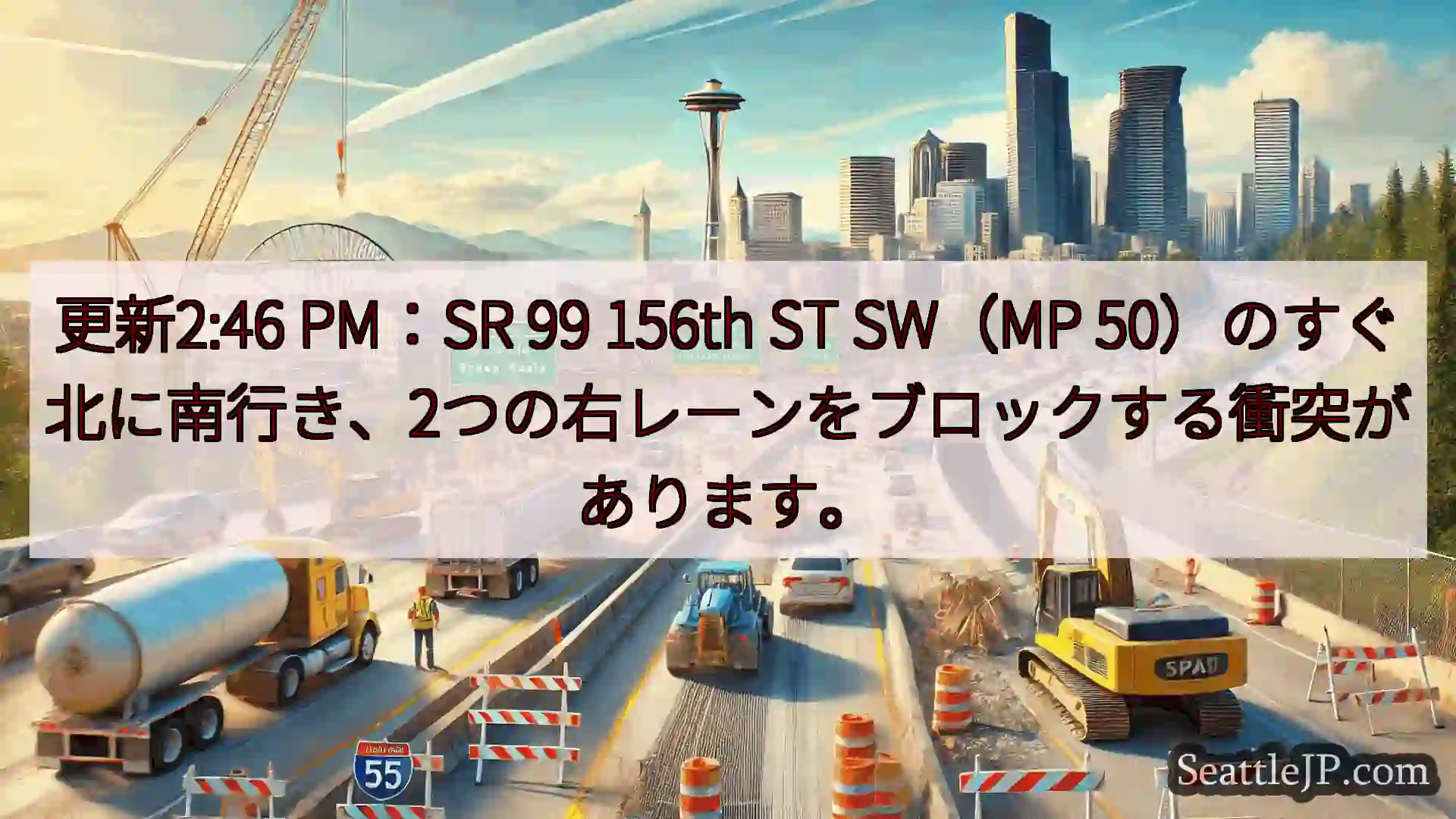 シアトル交通ニュース 更新2:46 PM：SR 99 156th ST SW（MP