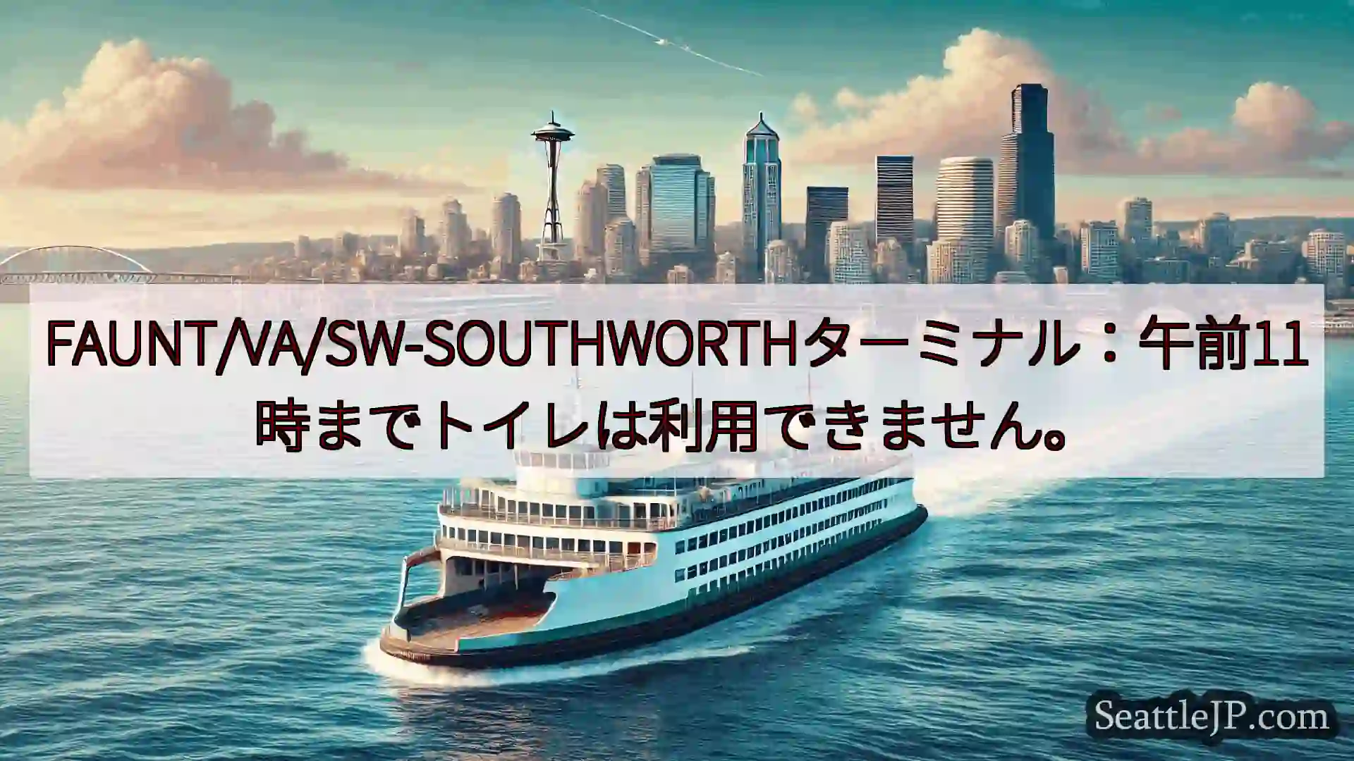 シアトルフェリーニュース FAUNT/VA/SW-SOUTHWORTHターミナル：午前11時まで
