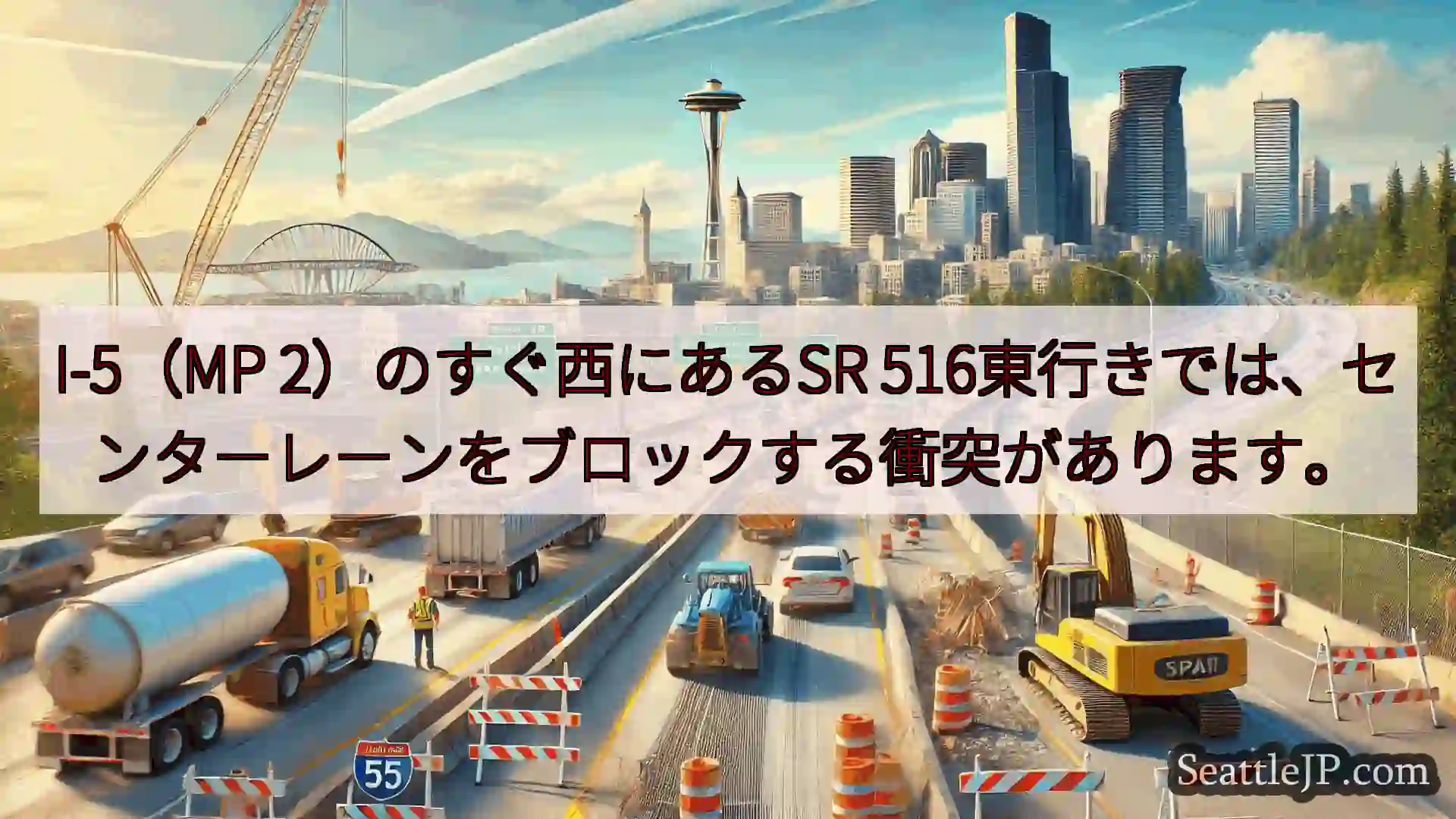 シアトル交通ニュース I-5（MP 2）のすぐ西にあるSR