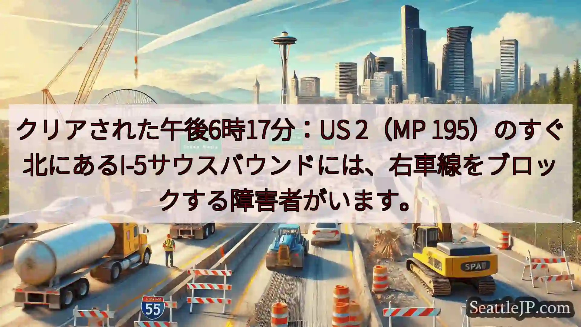 シアトル交通ニュース クリアされた午後6時17分：US 2（MP