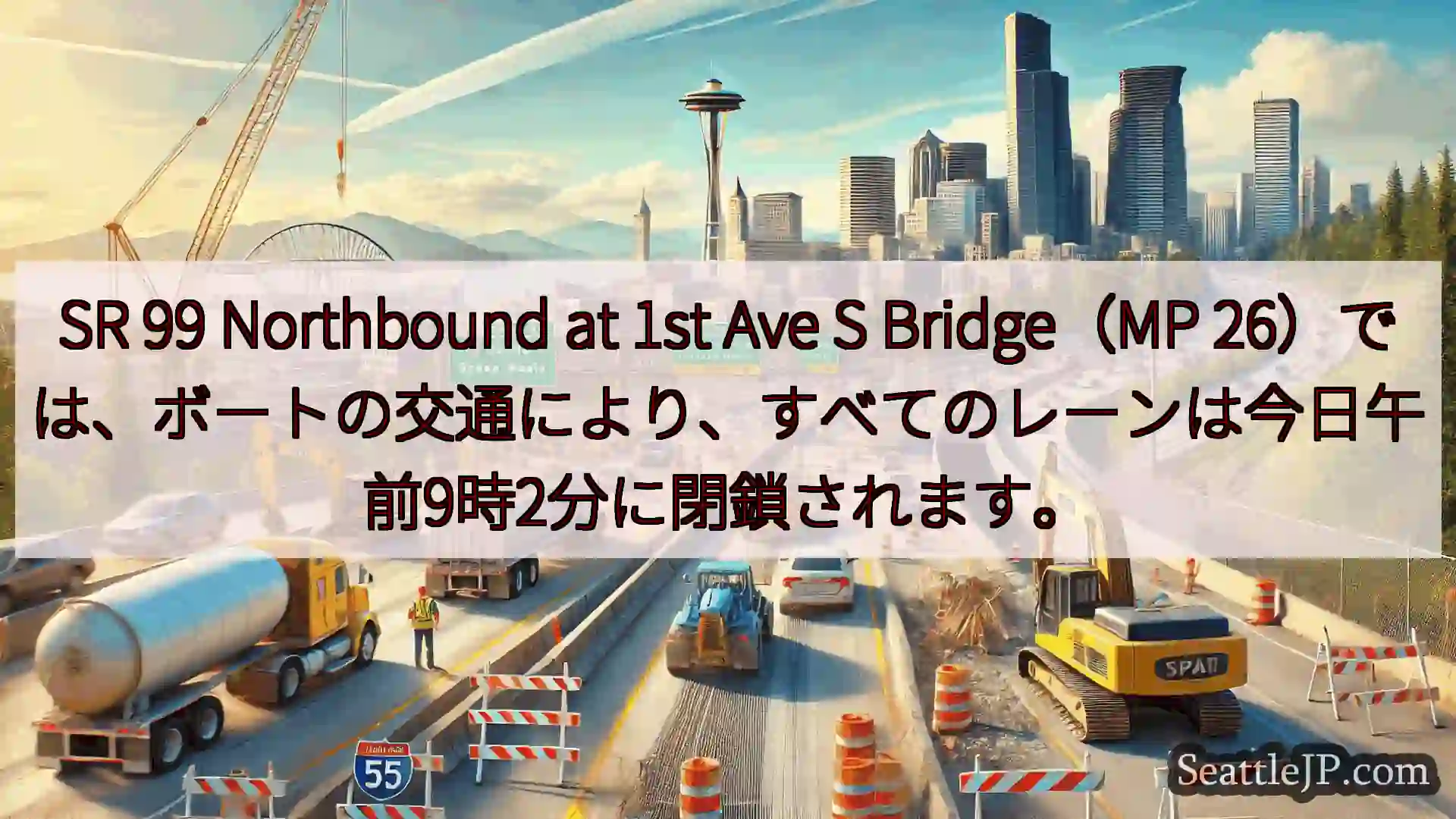 シアトル交通ニュース SR 99 Northbound at 1st Ave S