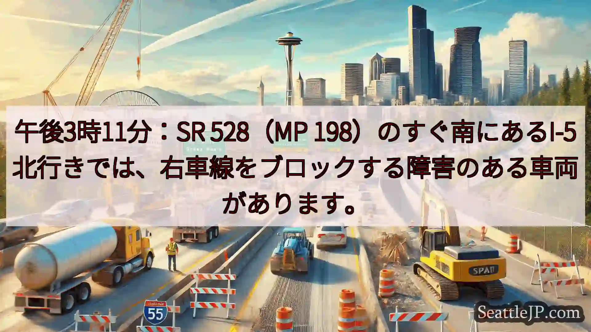 シアトル交通ニュース 午後3時11分：SR 528（MP
