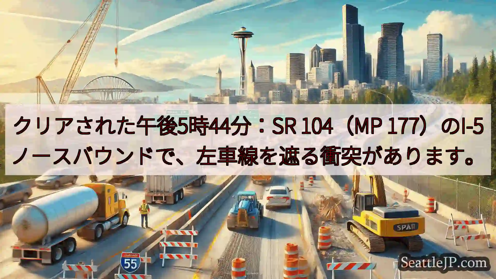 シアトル交通ニュース クリアされた午後5時44分：SR 104（MP