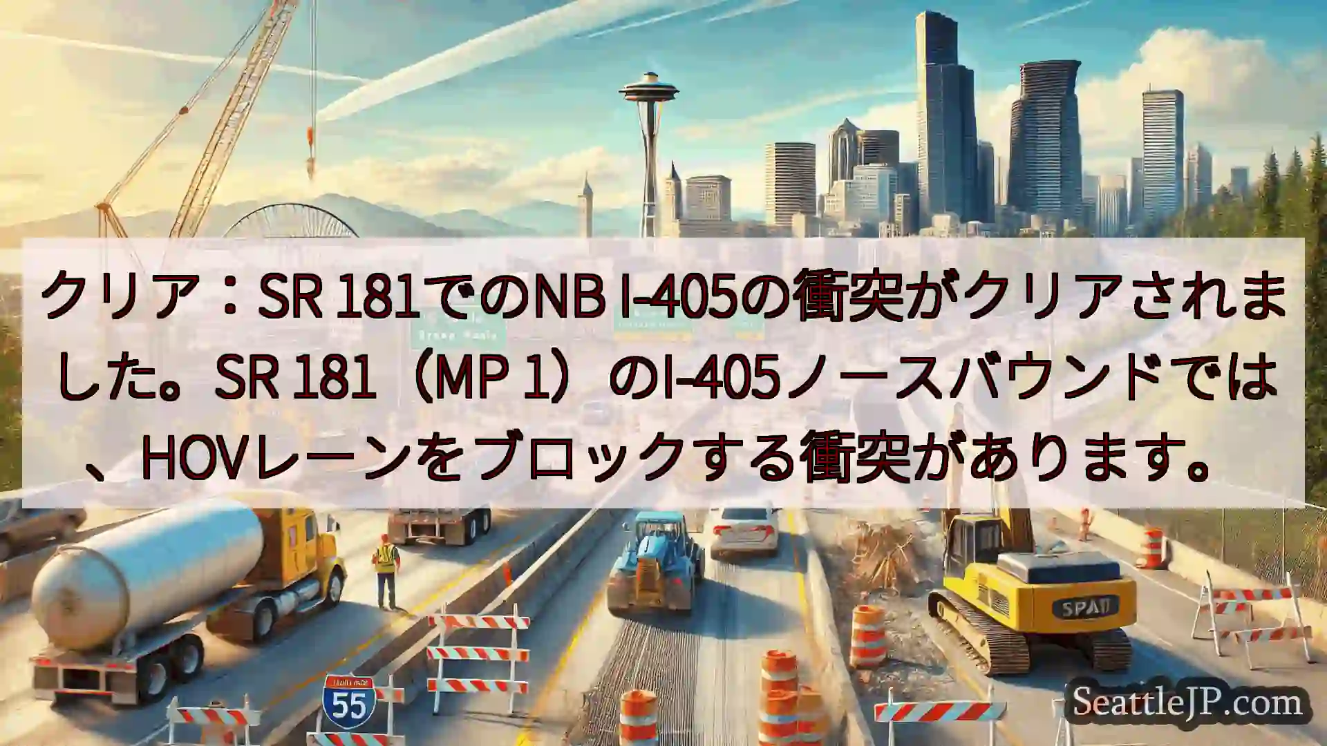 シアトル交通ニュース クリア：SR 181でのNB