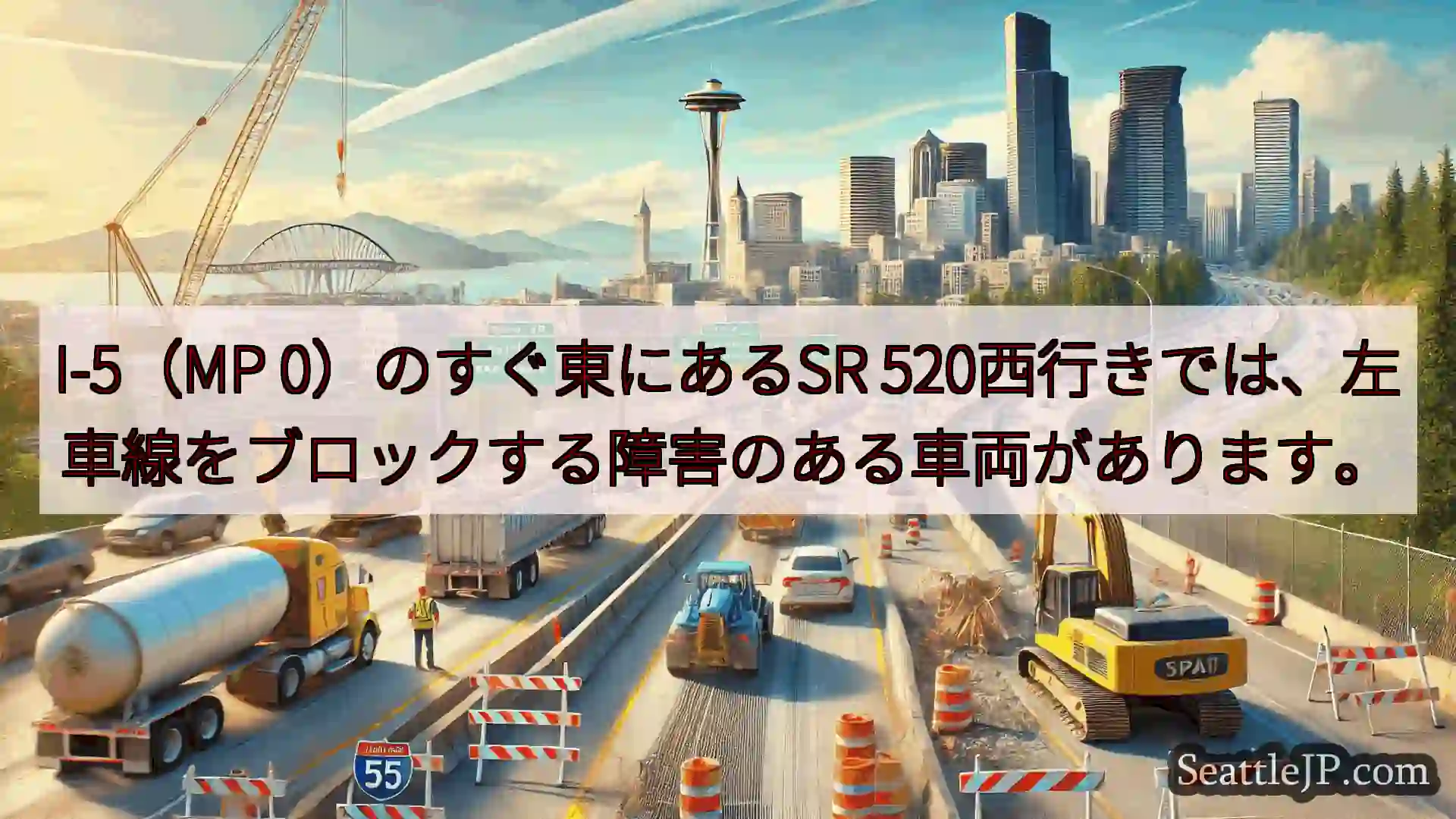 シアトル交通ニュース I-5（MP 0）のすぐ東にあるSR