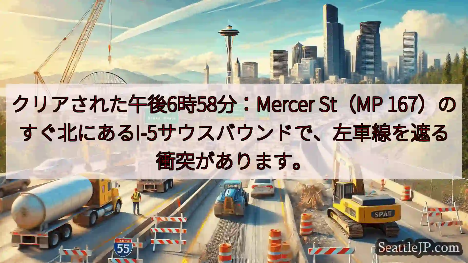 シアトル交通ニュース クリアされた午後6時58分：Mercer St（MP