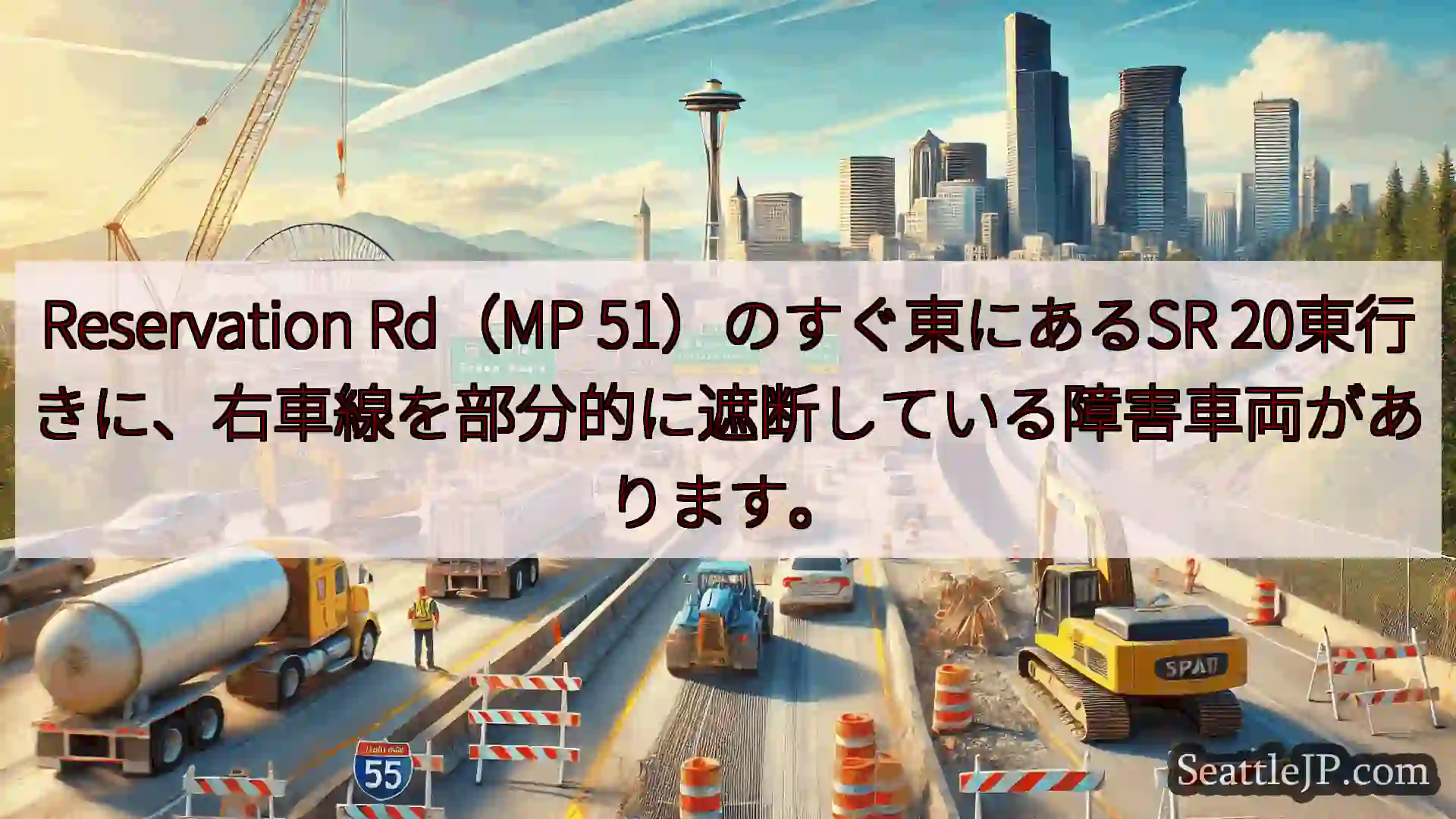 シアトル交通ニュース Reservation Rd（MP 51）のすぐ東にあるSR