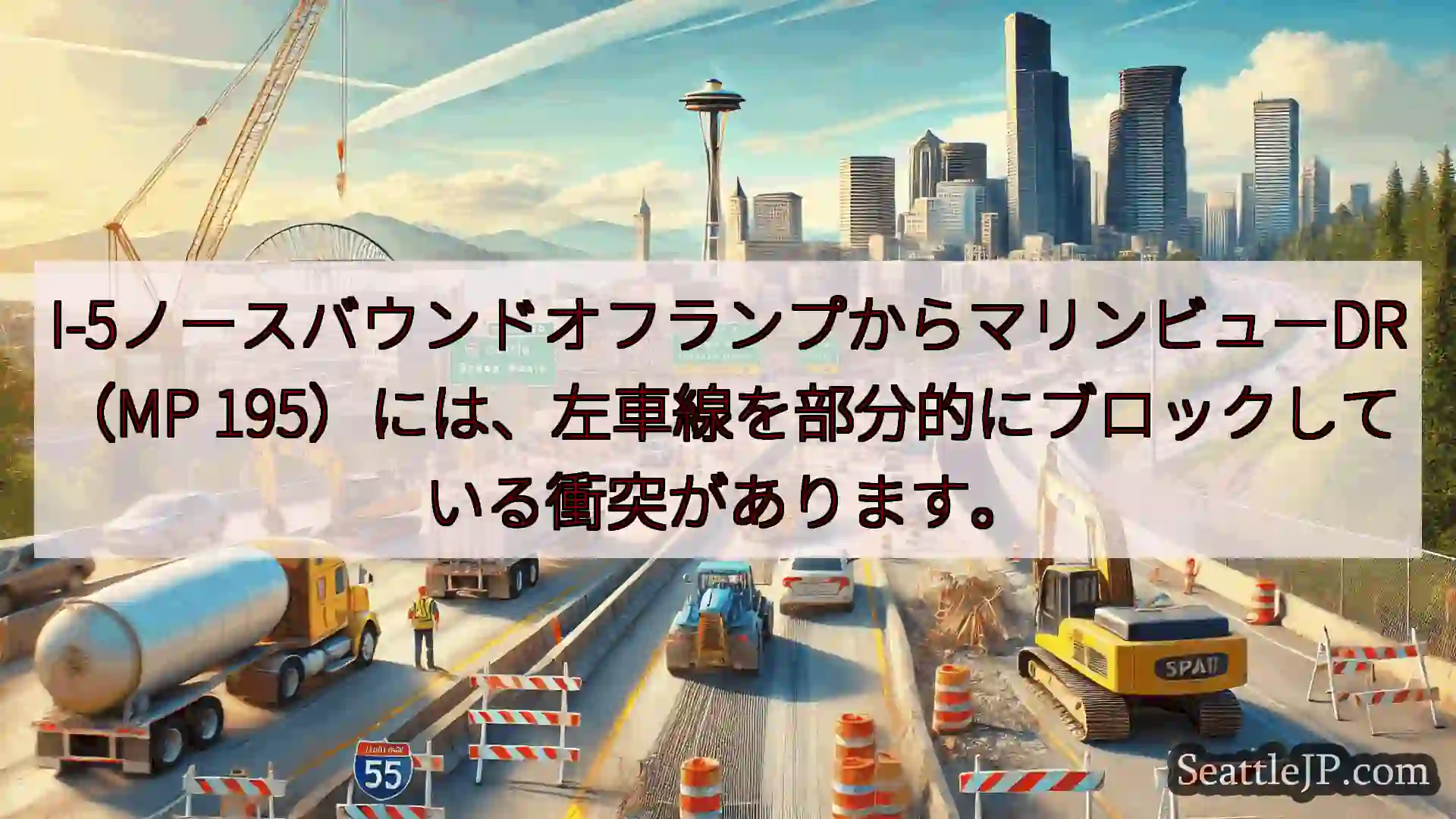シアトル交通ニュース I-5ノースバウンドオフランプからマリンビューDR（MP