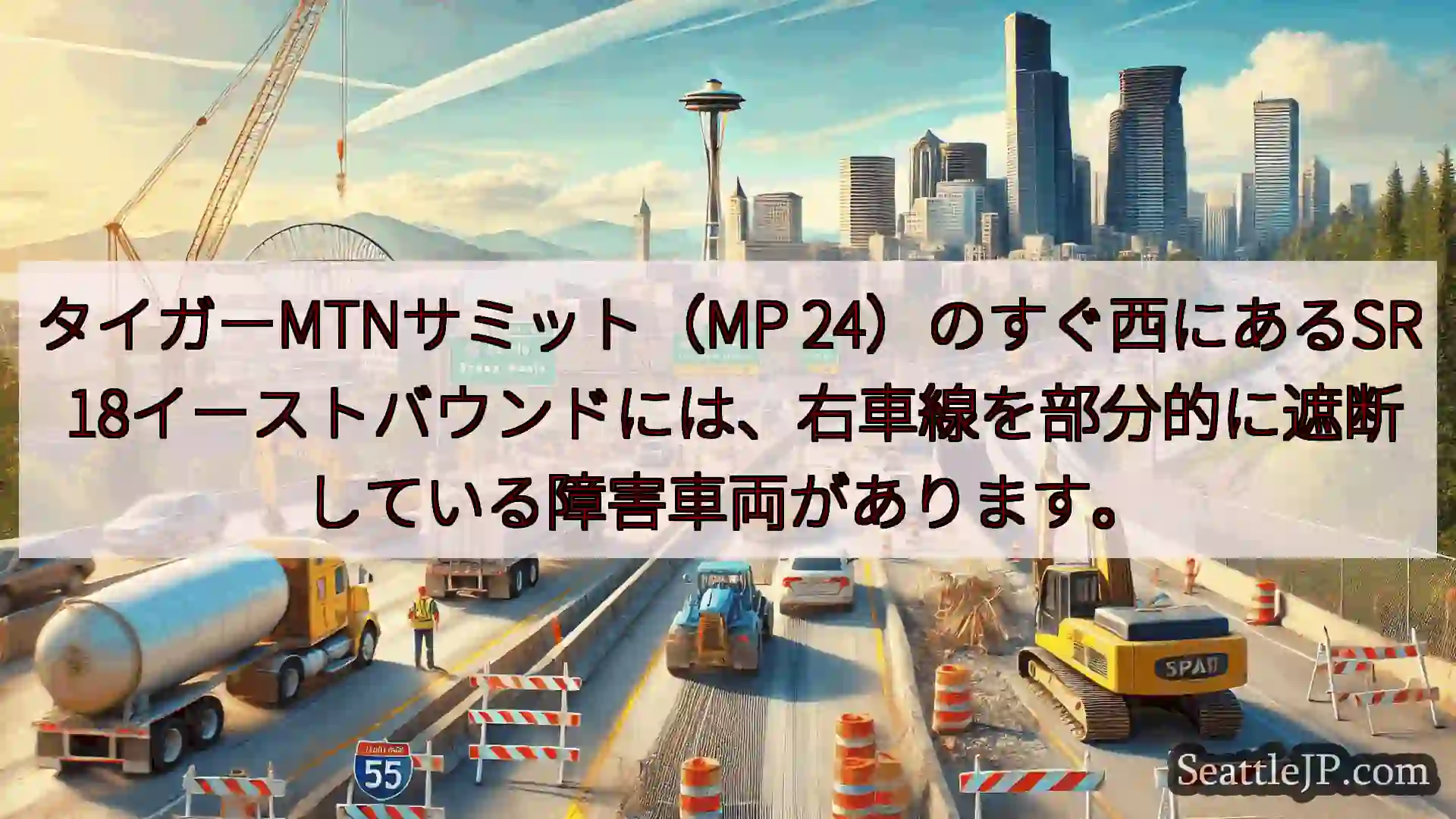 シアトル交通ニュース タイガーMTNサミット（MP 24）のすぐ西にあるSR