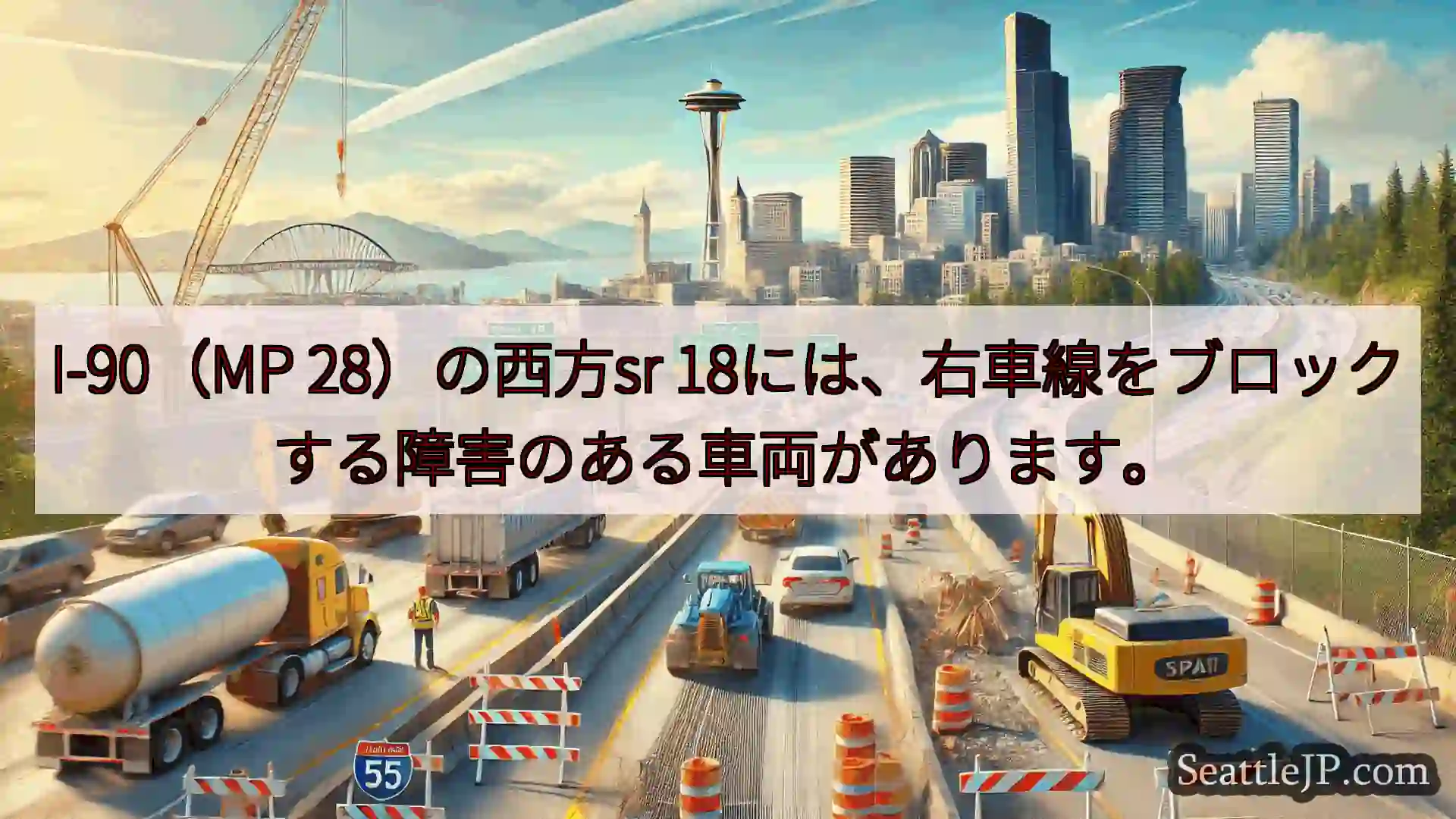 シアトル交通ニュース I-90（MP 28）の西方sr