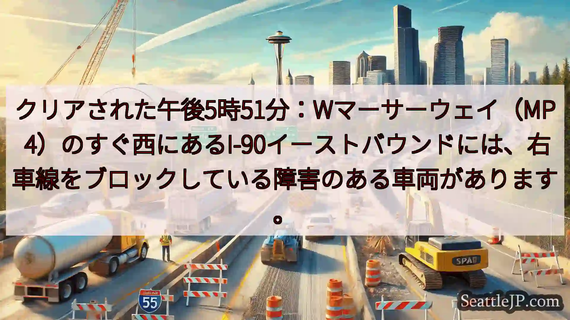 シアトル交通ニュース クリアされた午後5時51分：Wマーサーウェイ（MP