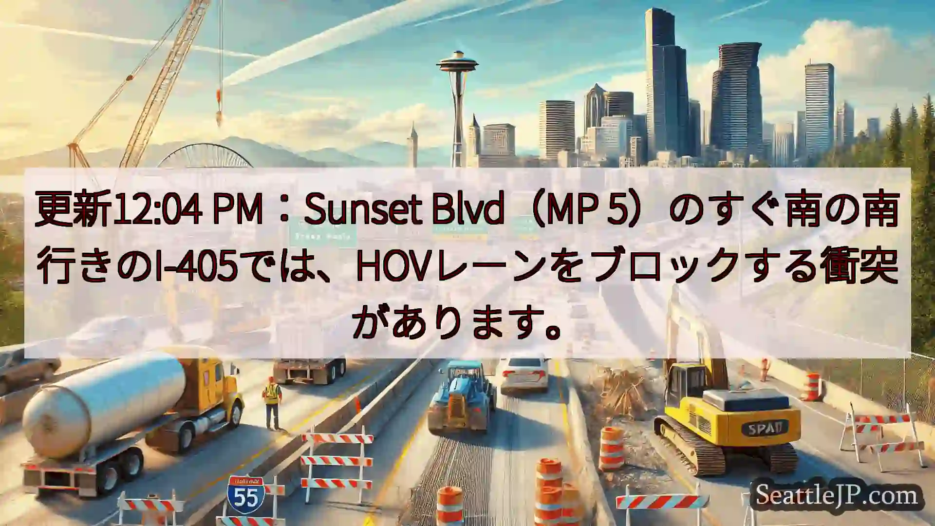 シアトル交通ニュース 更新12:04 PM：Sunset Blvd（MP