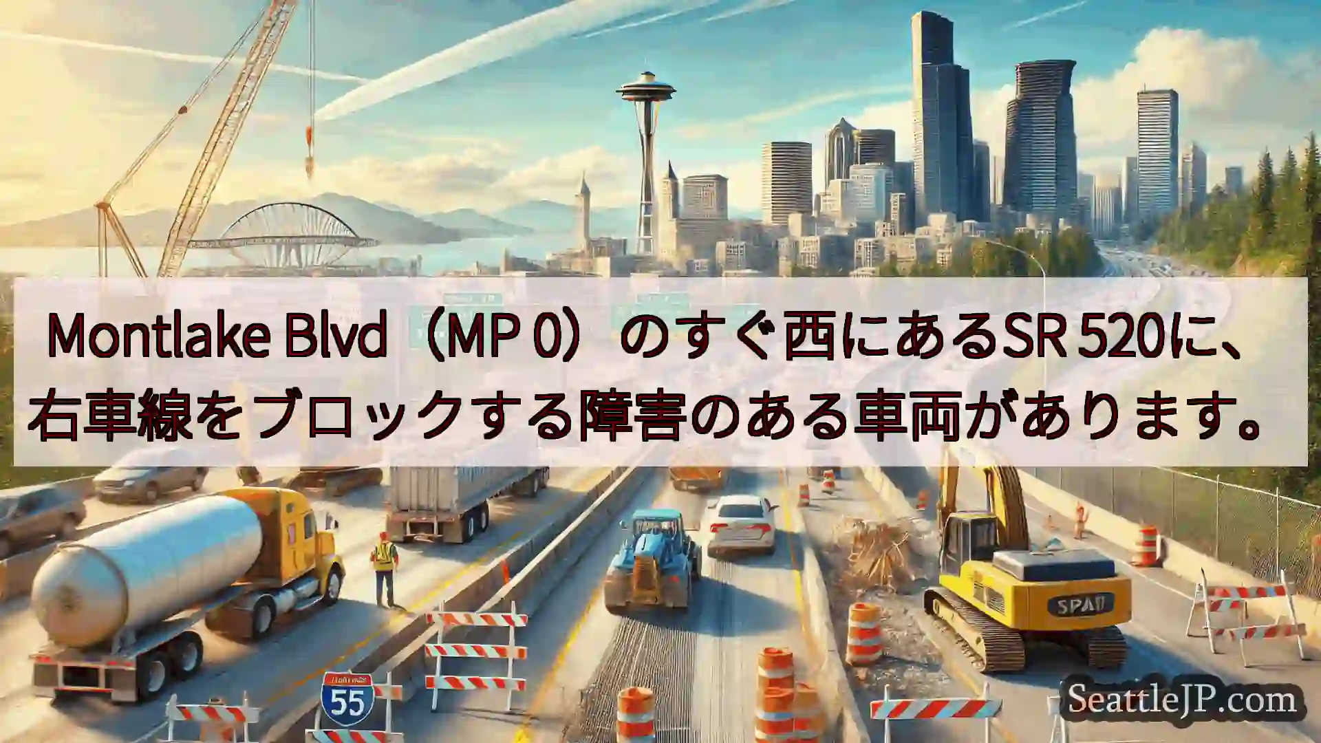 シアトル交通ニュース Montlake Blvd（MP 0）のすぐ西にあるSR