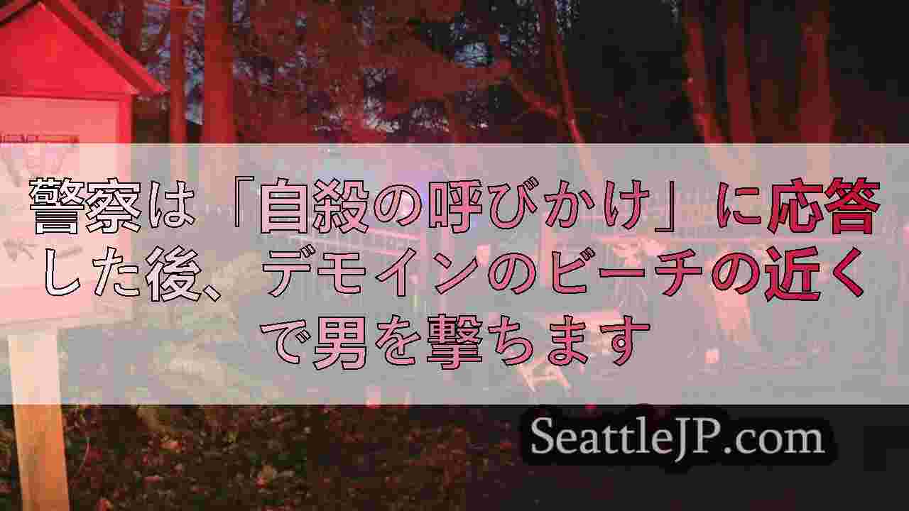 警察は「自殺の呼びかけ」に応答した後、デモインのビーチの近くで男を撃ちます