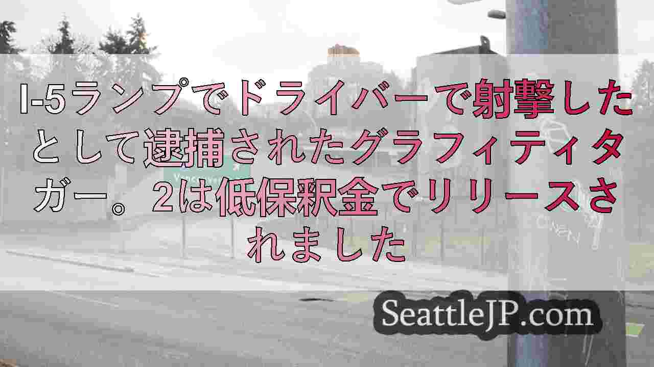 I-5ランプでドライバーで射撃したとして逮捕されたグラフィティタガー。2は低保釈