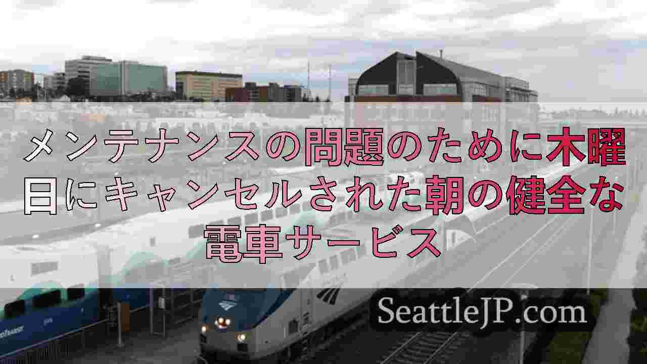 メンテナンスの問題のために木曜日にキャンセルされた朝の健全な電車サービス