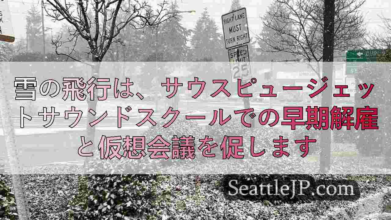 雪の飛行は、サウスピュージェットサウンドスクールでの早期解雇と仮想会議を促します