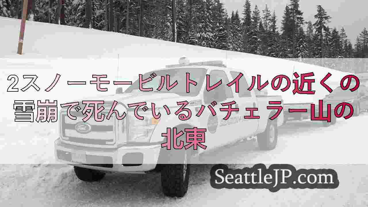 2スノーモービルトレイルの近くの雪崩で死んでいるバチェラー山の北東