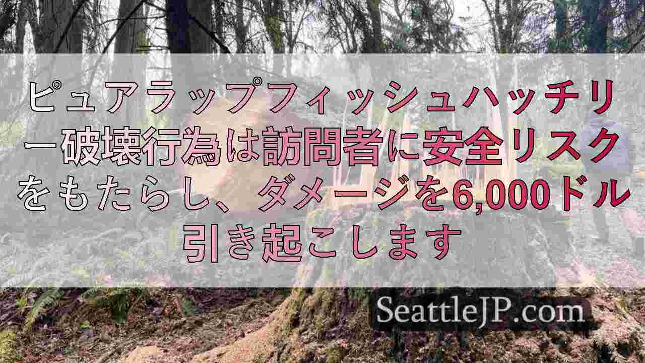 ピュアラップフィッシュハッチリー破壊行為は訪問者に安全リスクをもたらし、ダメージ