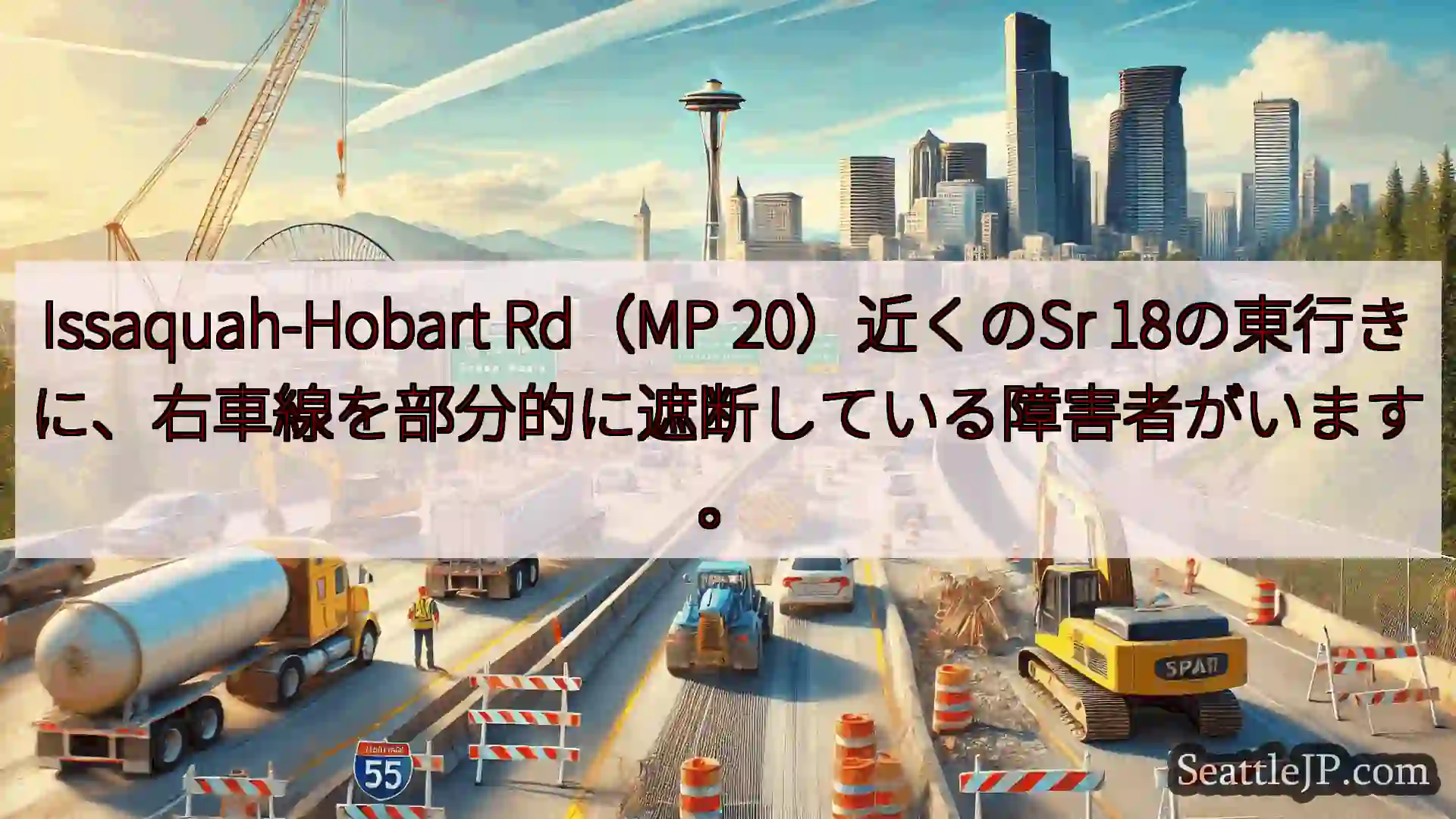 シアトル交通ニュース Issaquah-Hobart Rd（MP 20）近くのSr