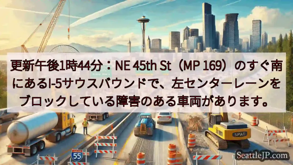 シアトル交通ニュース 更新午後1時44分：NE 45th St（MP