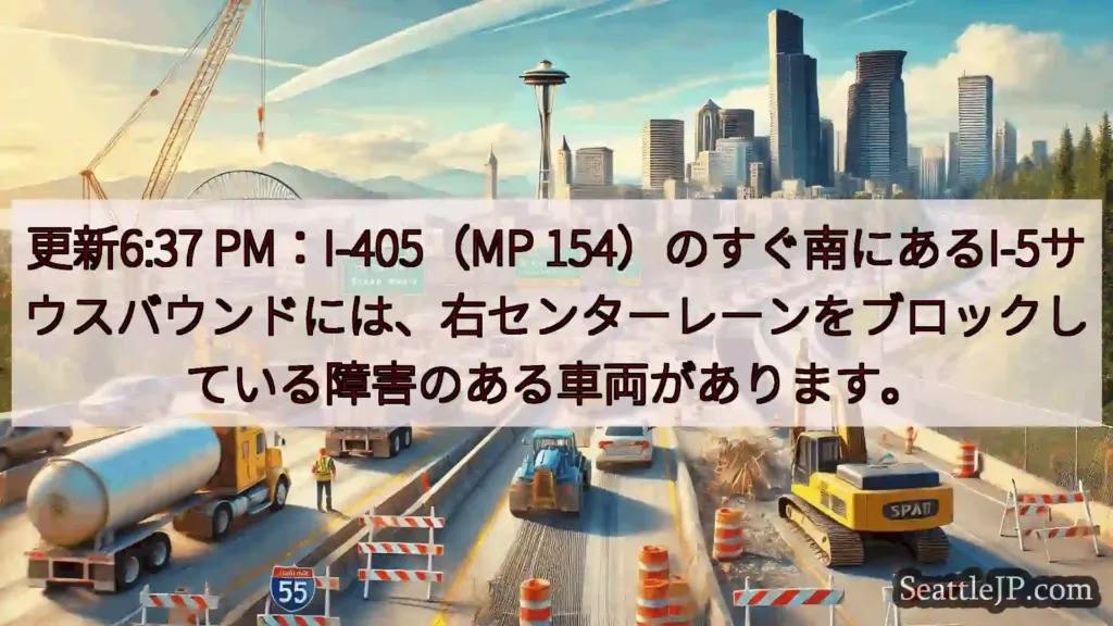 シアトル交通ニュース 更新6:37 PM：I-405（MP