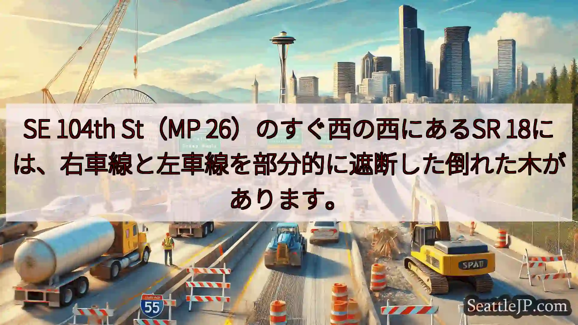 シアトル交通ニュース SE 104th St（MP 26）のすぐ西の西にあるSR