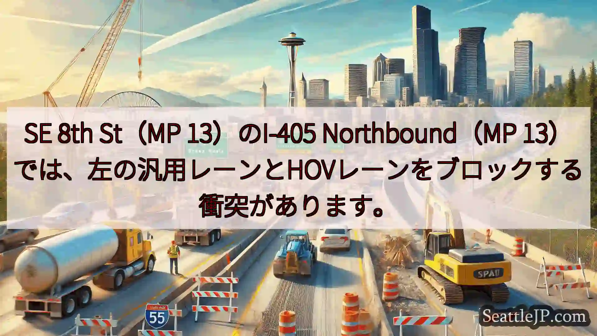シアトル交通ニュース SE 8th St（MP 13）のI-405
