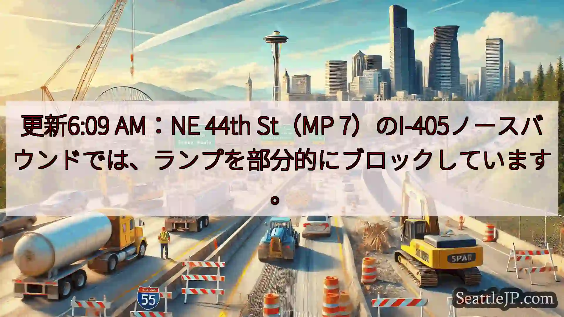 シアトル交通ニュース 更新6:09 AM：NE 44th St（MP
