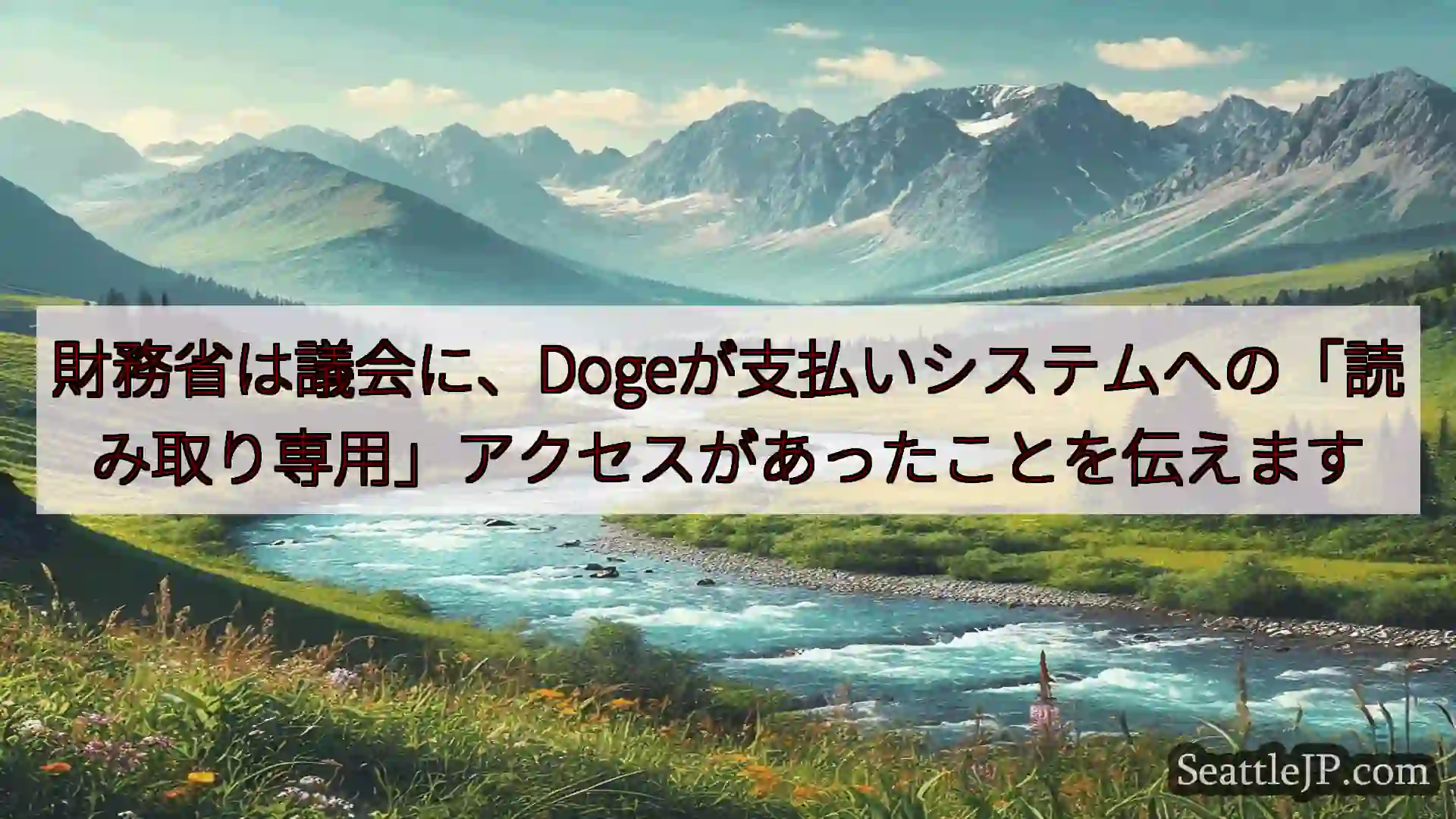 シアトルニュース 財務省は議会に、Dogeが支払いシステムへの「読み取り専用」アクセスが