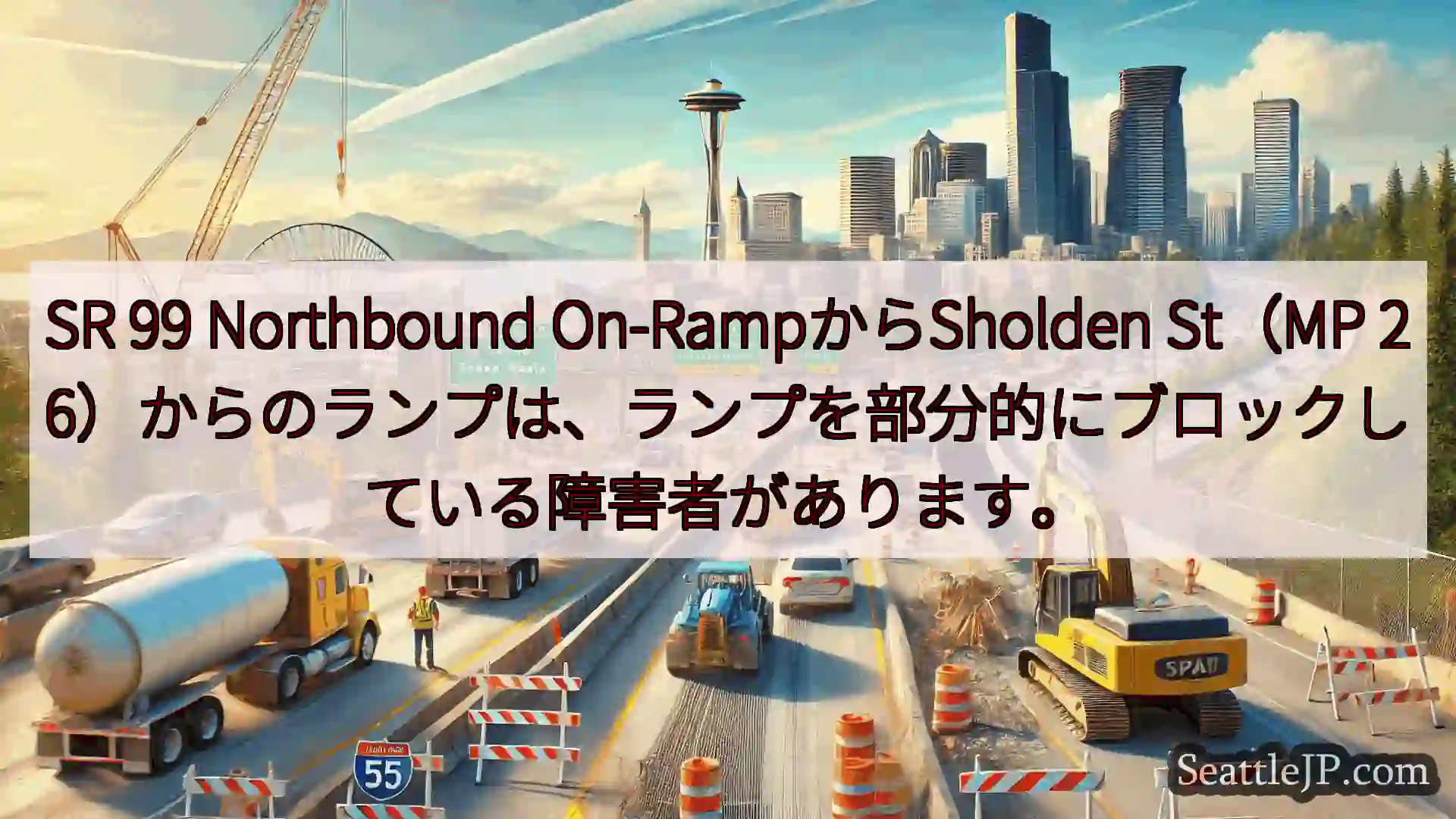 シアトル交通ニュース SR 99 Northbound On-RampからSholden