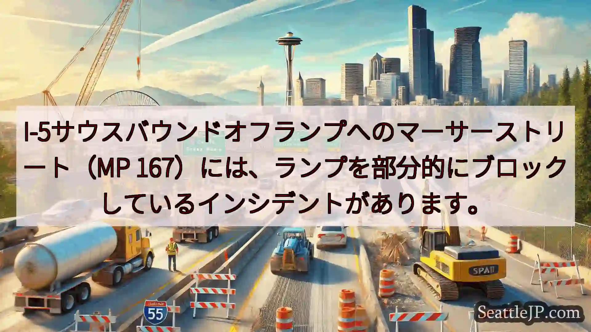 シアトル交通ニュース I-5サウスバウンドオフランプへのマーサーストリート（MP