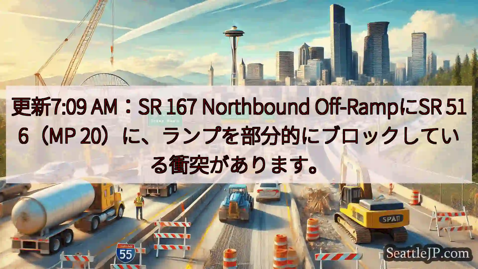 シアトル交通ニュース 更新7:09 AM：SR 167 Northbound