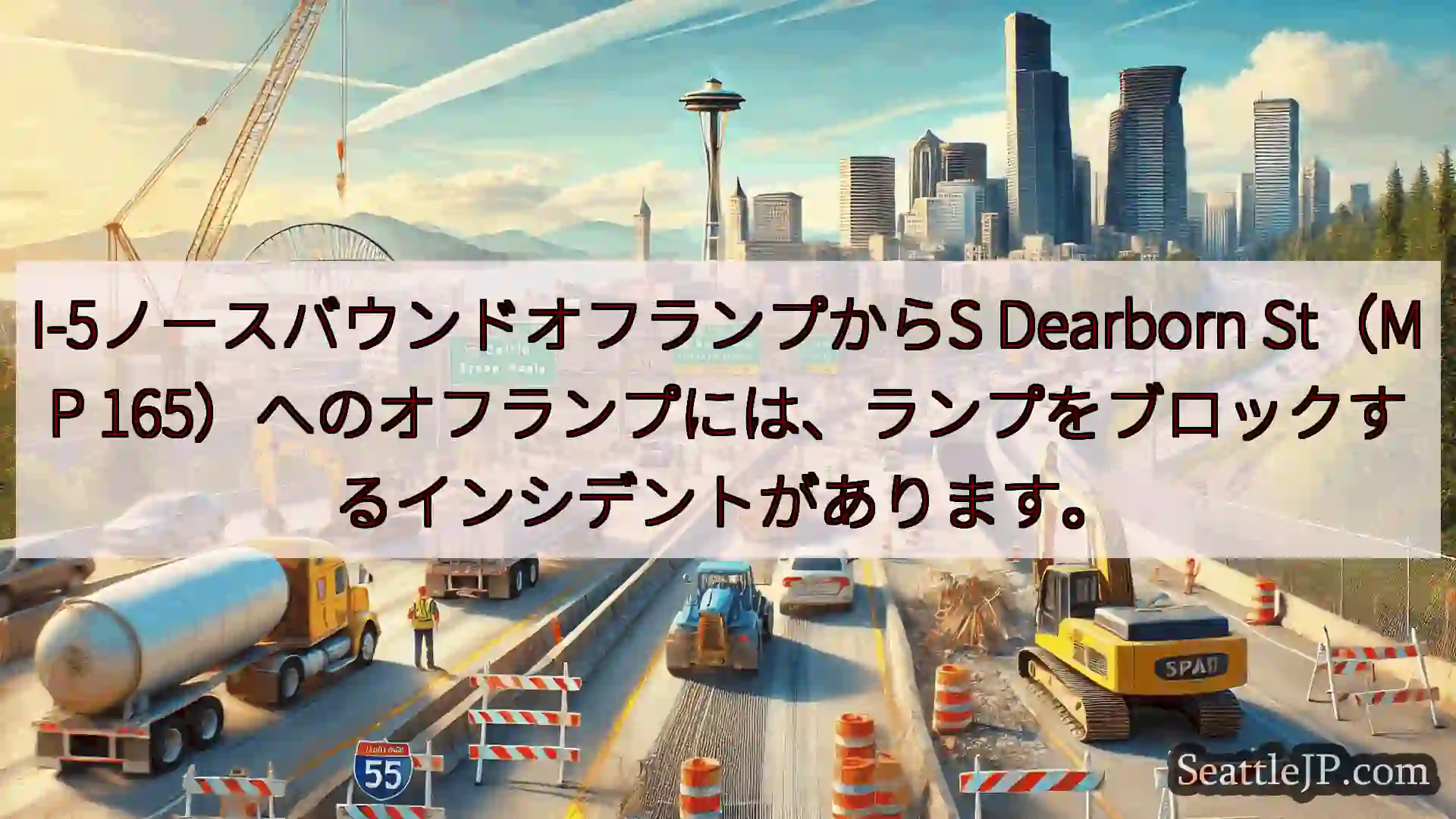 シアトル交通ニュース I-5ノースバウンドオフランプからS Dearborn St（MP