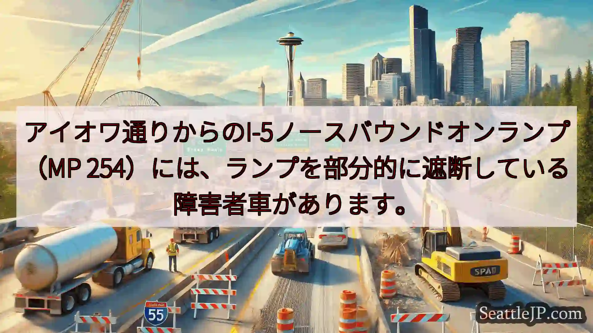 シアトル交通ニュース アイオワ通りからのI-5ノースバウンドオンランプ（MP